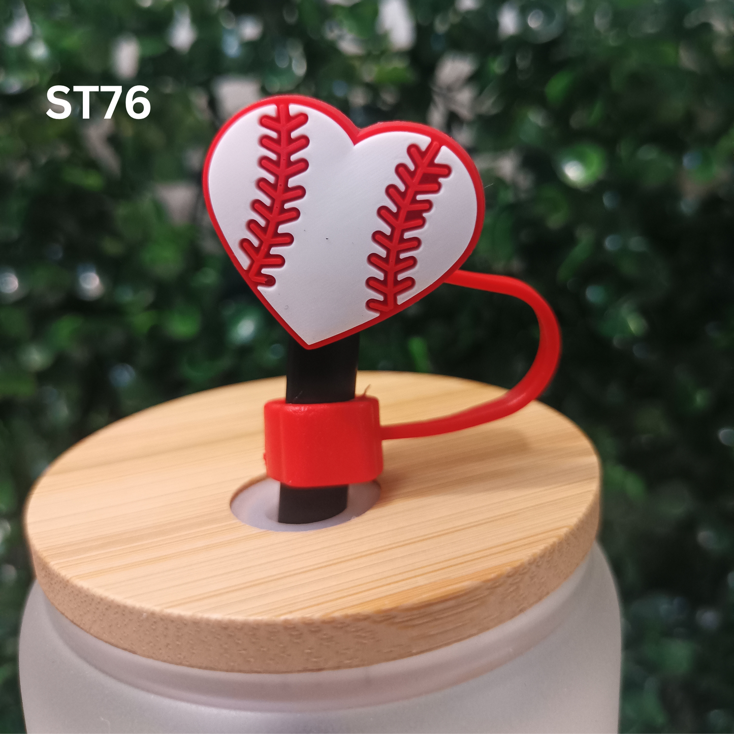 Stitched Heart Straw Topper 10mm – Cute & Unique Drink Straw Decoration