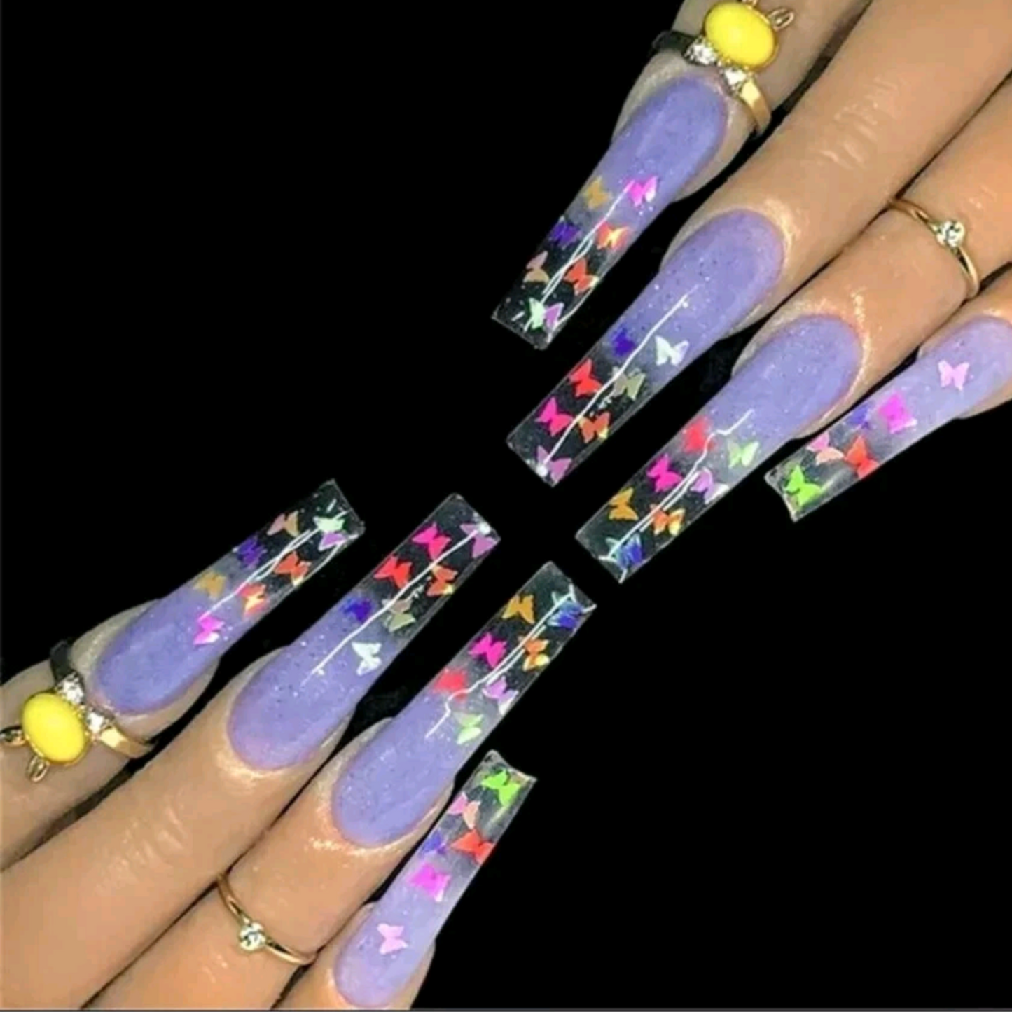 12 Grids Butterfly Nail Art Glitter ā Colorful Iridescent Flakes Nail Decoration Set