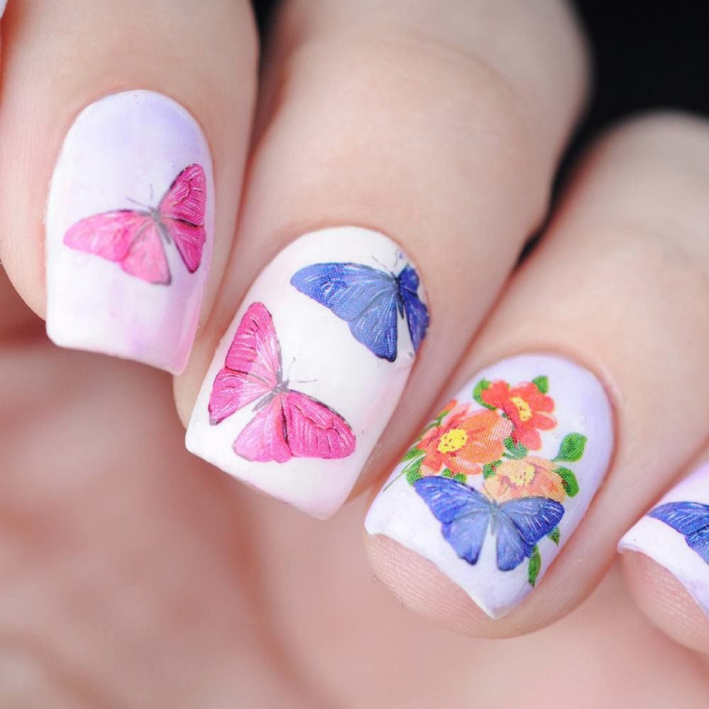 Nail Stickers 3D Butterfly, Floral Nail Stickers, Spring/Summer Decals for Manicure, Gel, Dipping, Acrylic