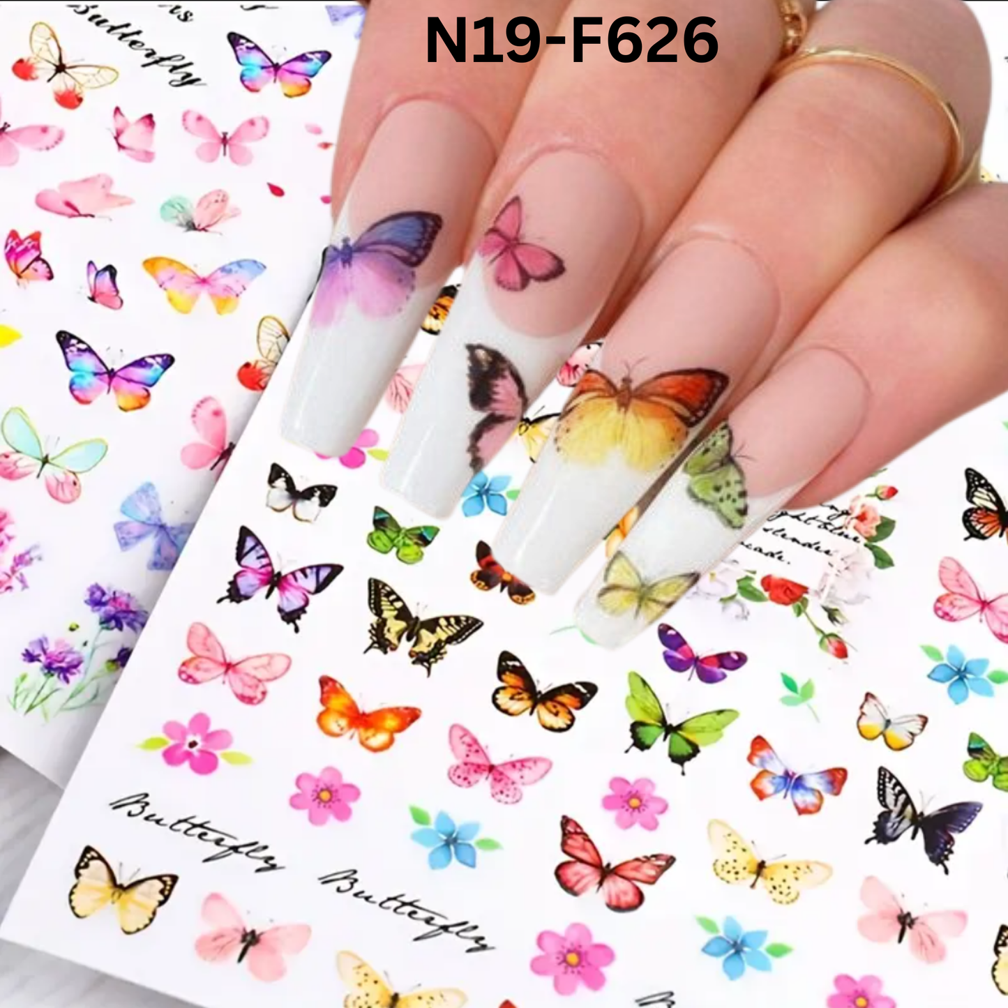 3D Butterfly Floral Nail Stickers, Spring/Summer Decals for Manicure, Gel, Dipping, Acrylic
