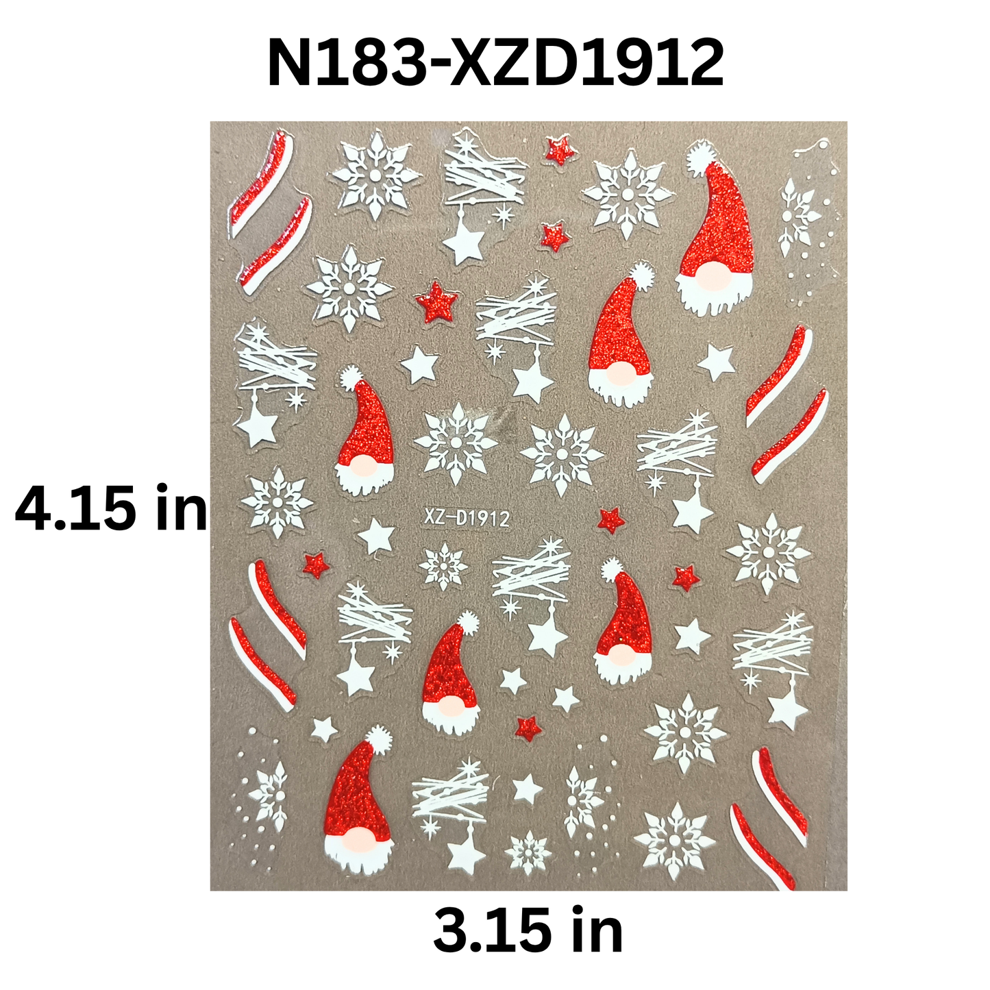Festive Winter Snowflake Nail Design,Christmas Nail Decals