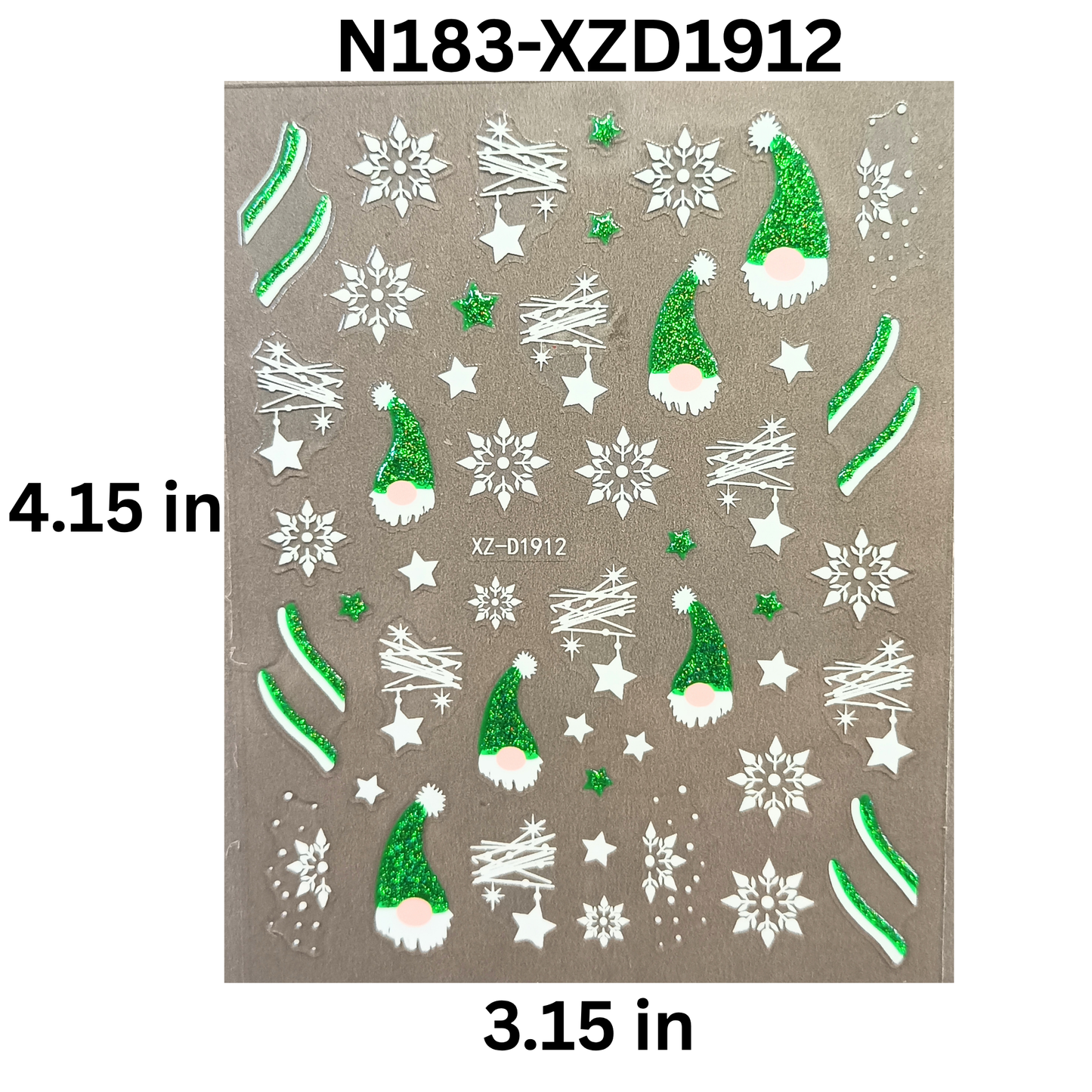 Festive Winter Snowflake Nail Design,Christmas Nail Decals
