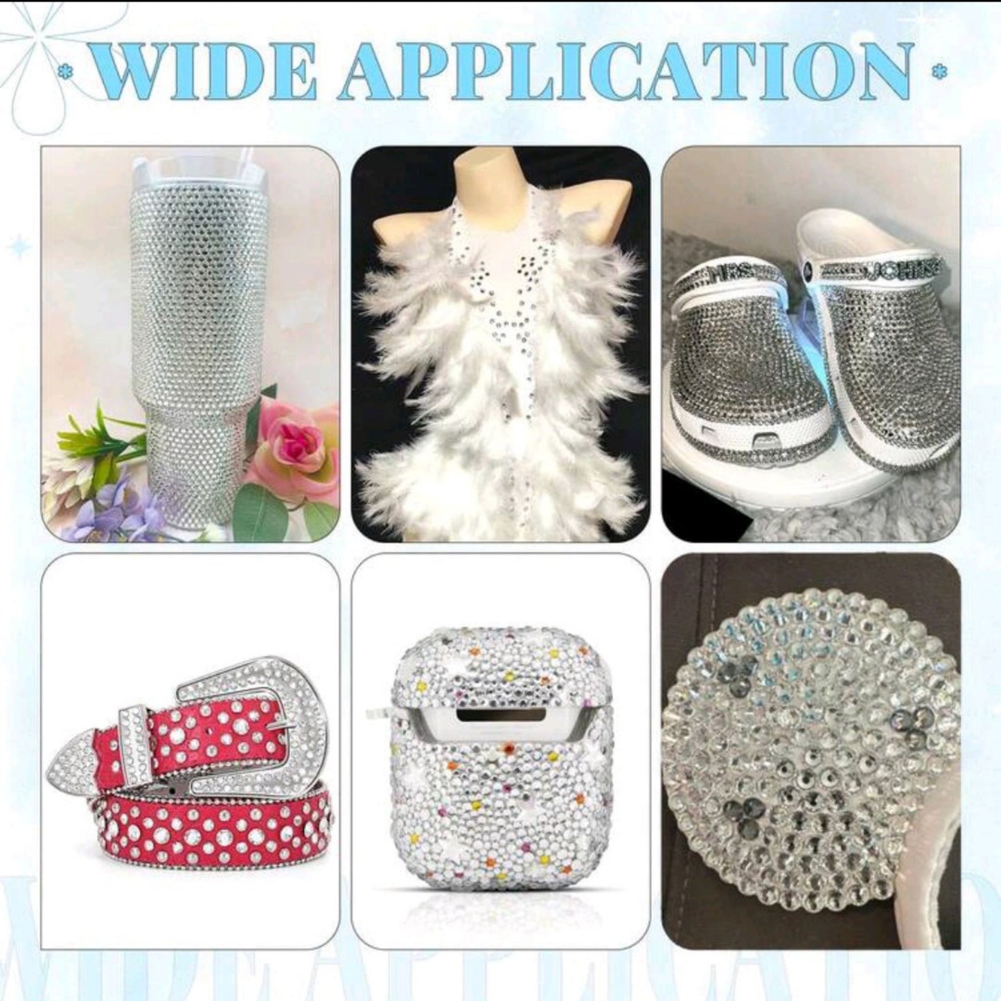 Crystal Glass Rhinestone Set 12 Shapes Flatback Gems with Picker Pencil Tweezers Tool Kit Nail Art Craft DIY