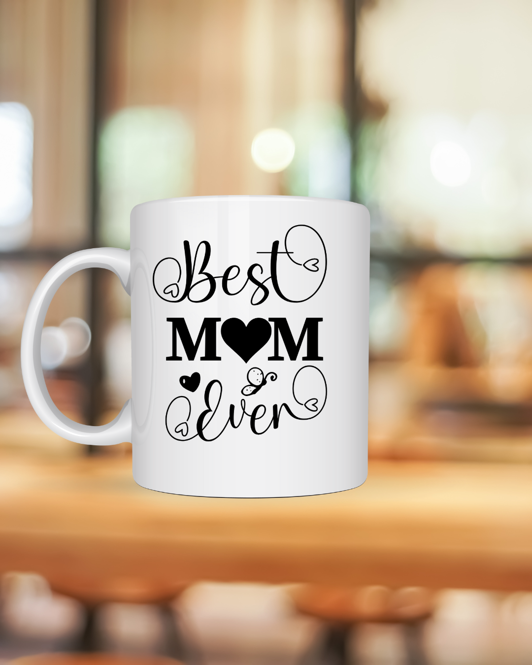 Best Mom Ever - 12oz Ceramic Mug & 4-inch Coaster A Heartfelt Gift for Mom