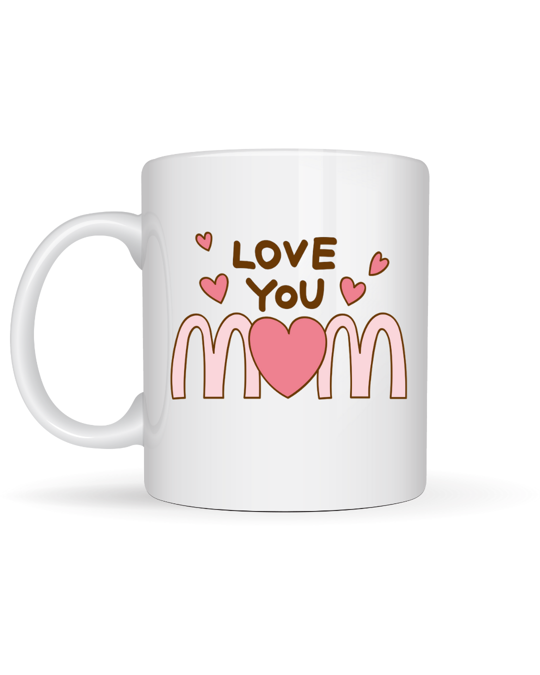 Mom Mug and Coaster Set, Cute Love You Mom Design Mothers Day Gift