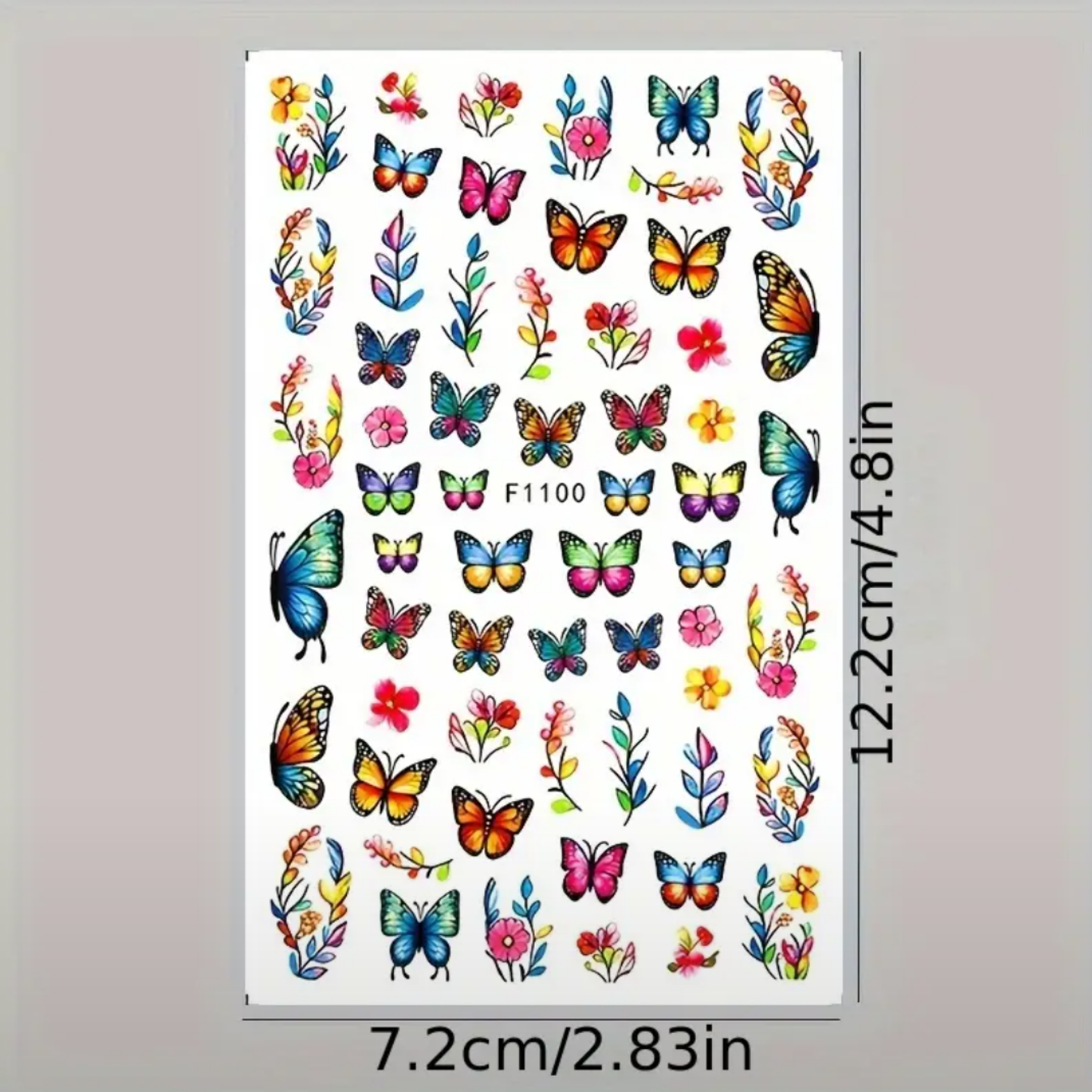 3D Nail Stickers,3D Butterfly Spring Summer Rose Butterfly Flower Nail Art Stickers