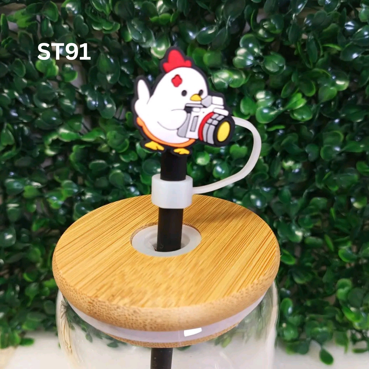Cute Chicken Straw Topper – 8MM Silicone Tumbler Accessory
