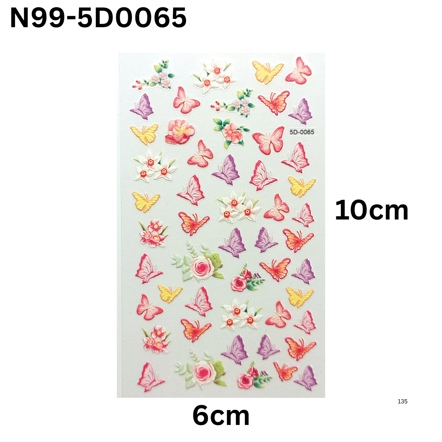 5D Nail Art Stickers ā Butterfly and Bloom Designs for Manicure