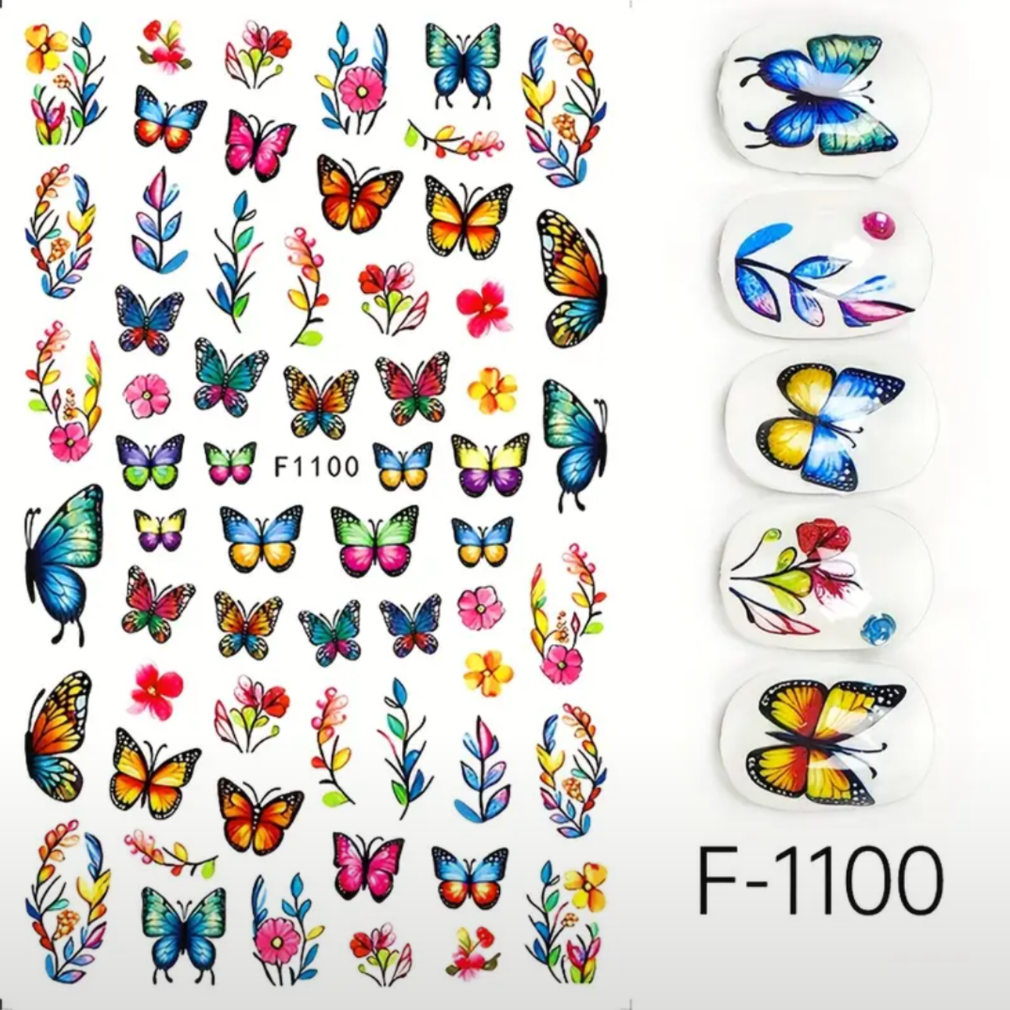 3D Nail Stickers,3D Butterfly Spring Summer Rose Butterfly Flower Nail Art Stickers