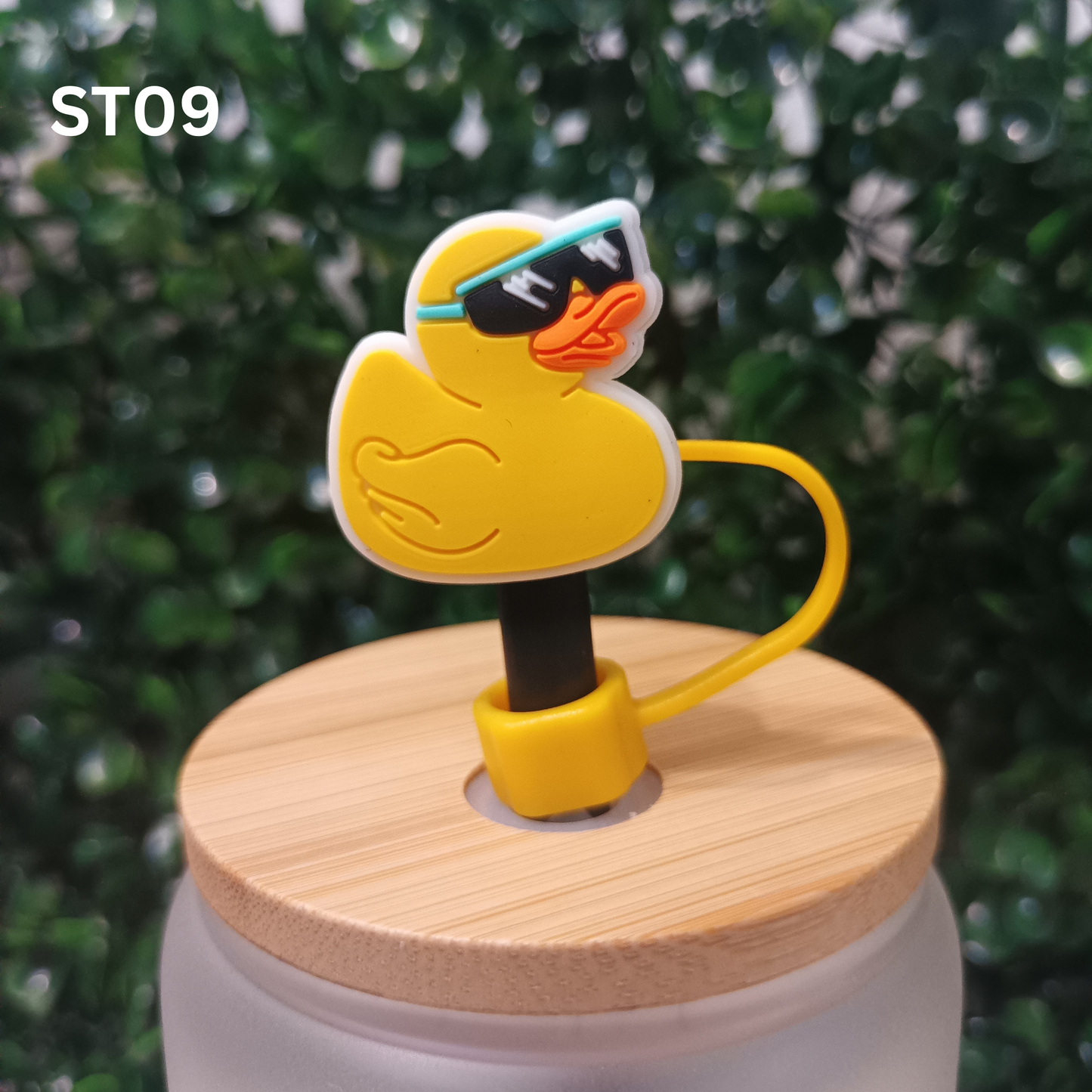 Cartoon Duck Silicone Straw Covers 10mm Reusable Drink Toppers for 30oz & 40oz Tumblers