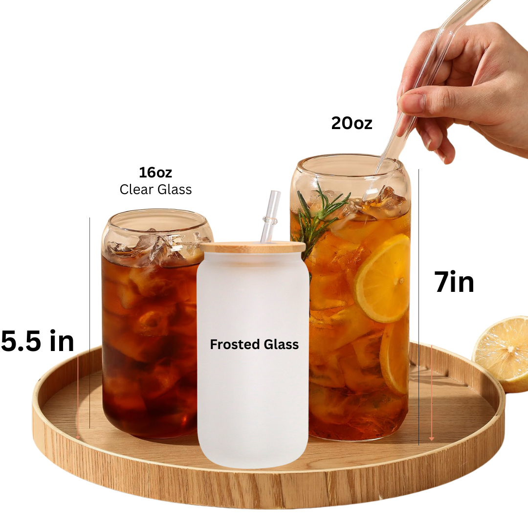 Panda with leaves glass cup, cartoon cup, Iced Coffee Glass cup with lid and Straw Personalized gift for Birthday,for kid 16oz, 20oz
