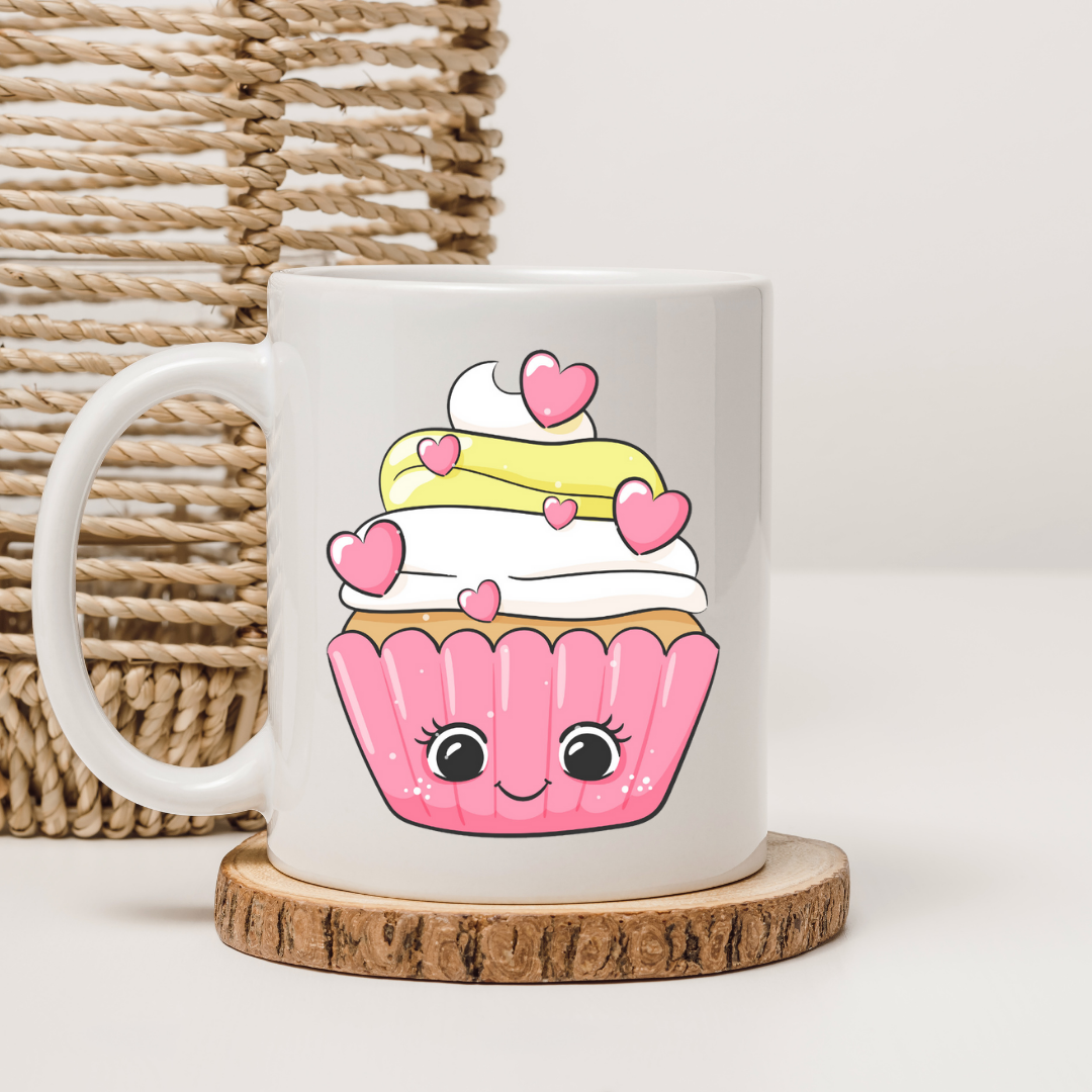 Cute Cupcake 12oz ceramic Mug, Girlfriend Boyfriend Gift, Artisan Handmade Coffee Cup, Gifts Personalized Coffee Mug, Mug for Men Women, mug gift for her best friend tumbler