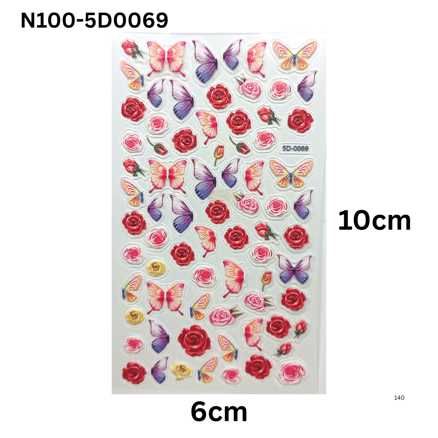5D Butterfly & Floral Nail Stickers ā Raised Embossed Nail Art Decals