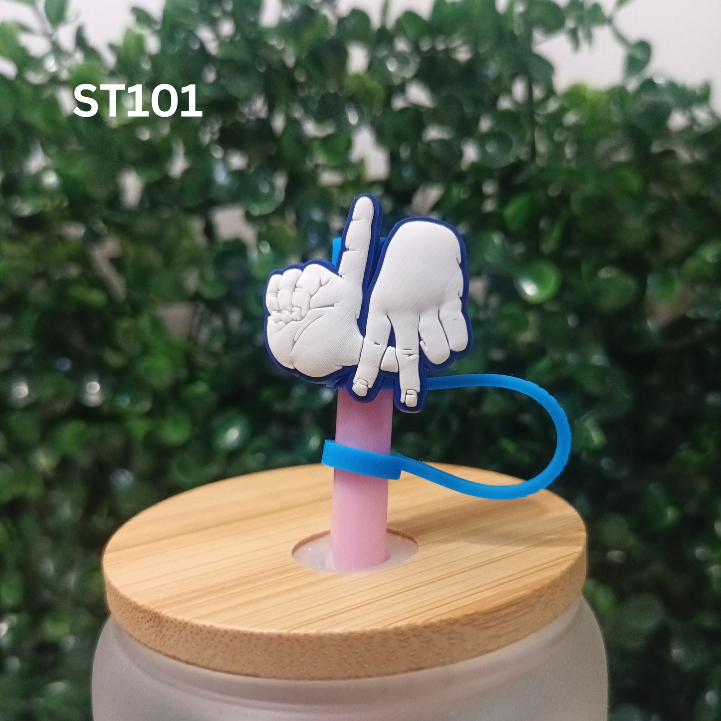 LOVE Hands Straw Topper – 8mm Silicone Straw Plug – Fun & Bold Tumbler Accessory – Reusable Dust Cover