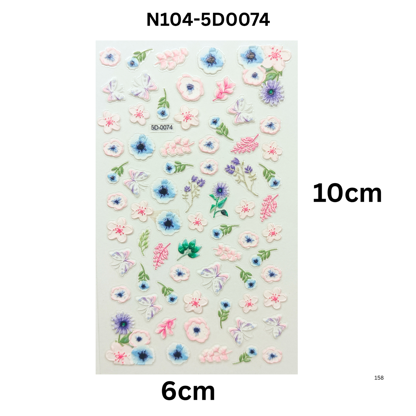 Bloom Nail Art Stickers ā 5D Textured Floral Nail Decals