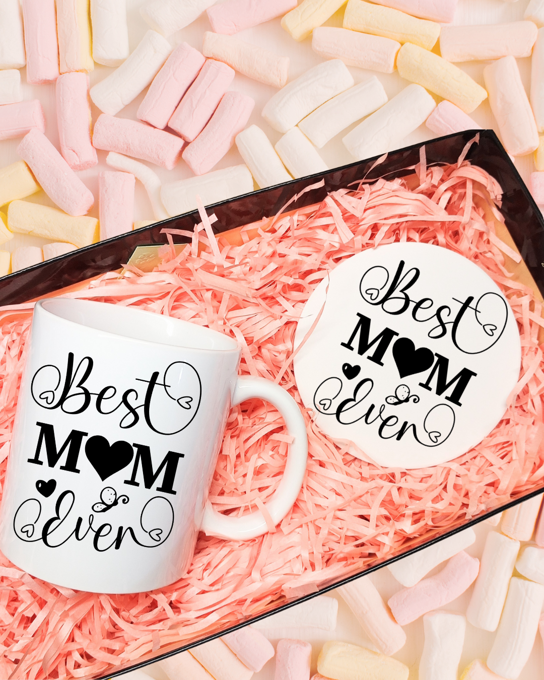 Best Mom Ever - 12oz Ceramic Mug & 4-inch Coaster A Heartfelt Gift for Mom