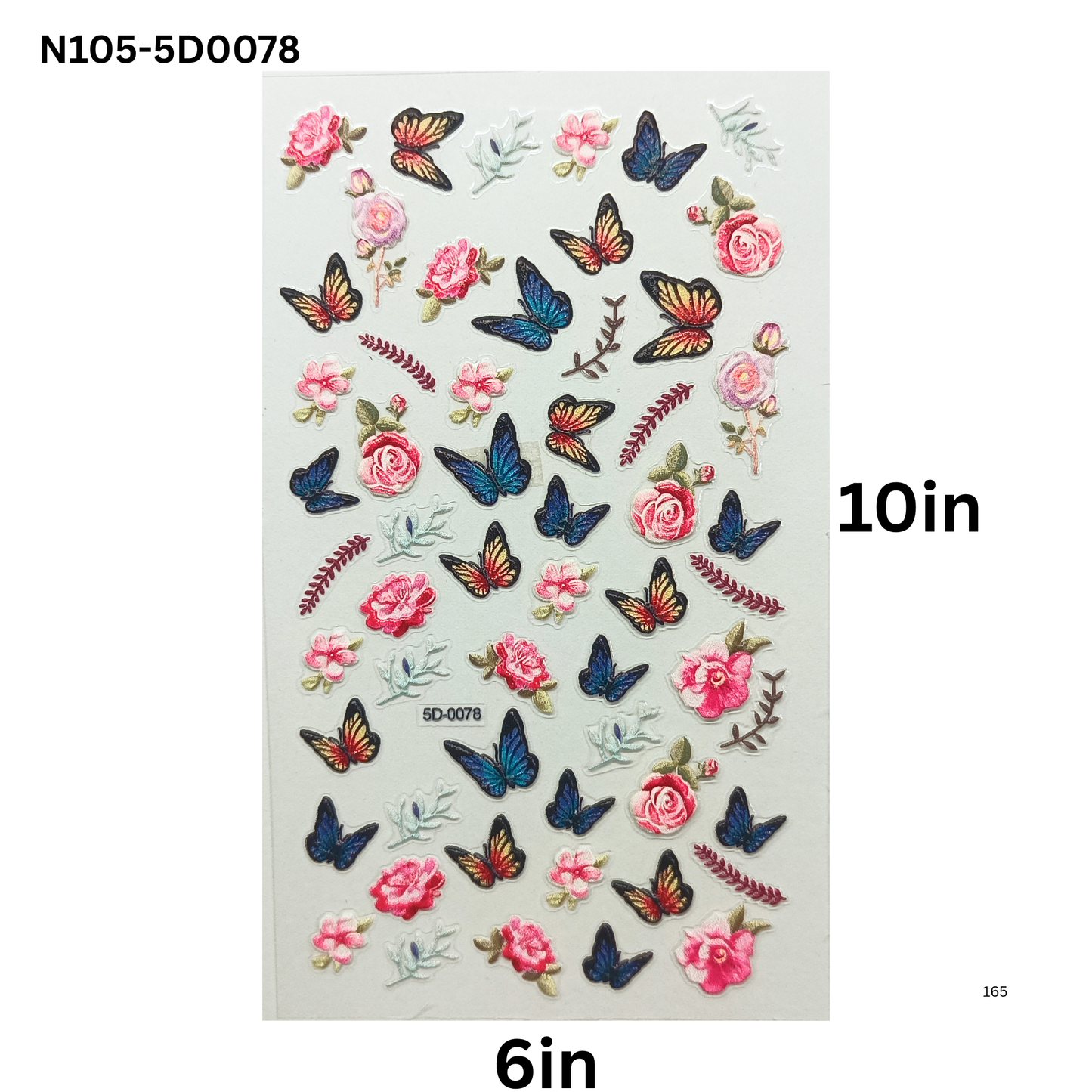 5D Nail Art Stickers ā Butterfly and Bloom Designs for Manicure