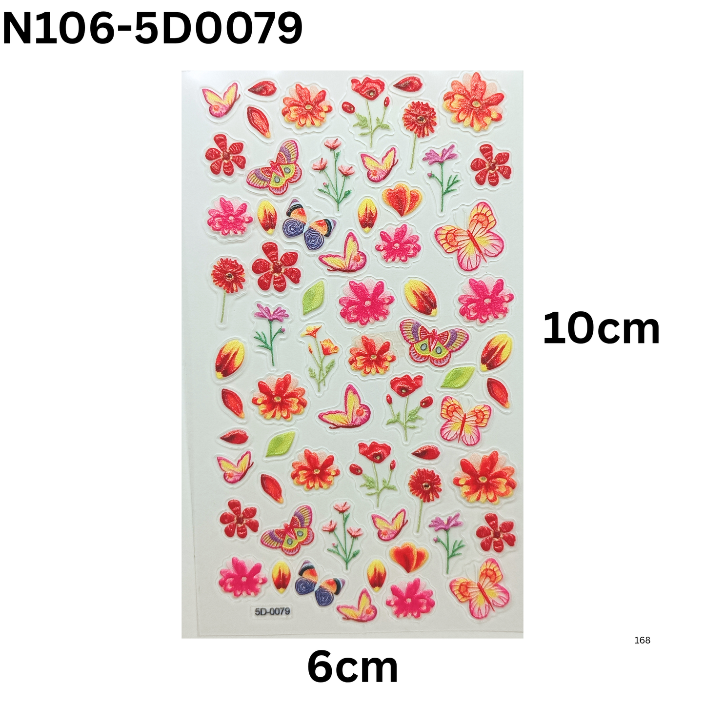 5D Nail Decals ā Butterfly & Flower Embossed Stickers for Nail Lovers