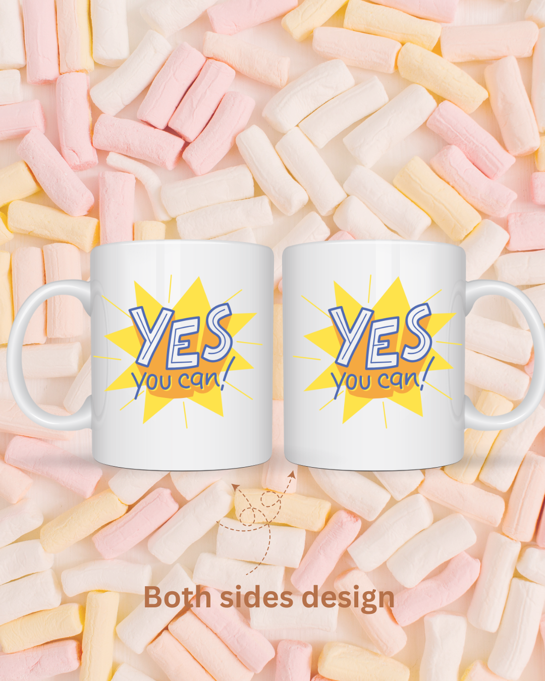 Yes You Can Coffee Mug 12oz Ceramic Mug and Coaster