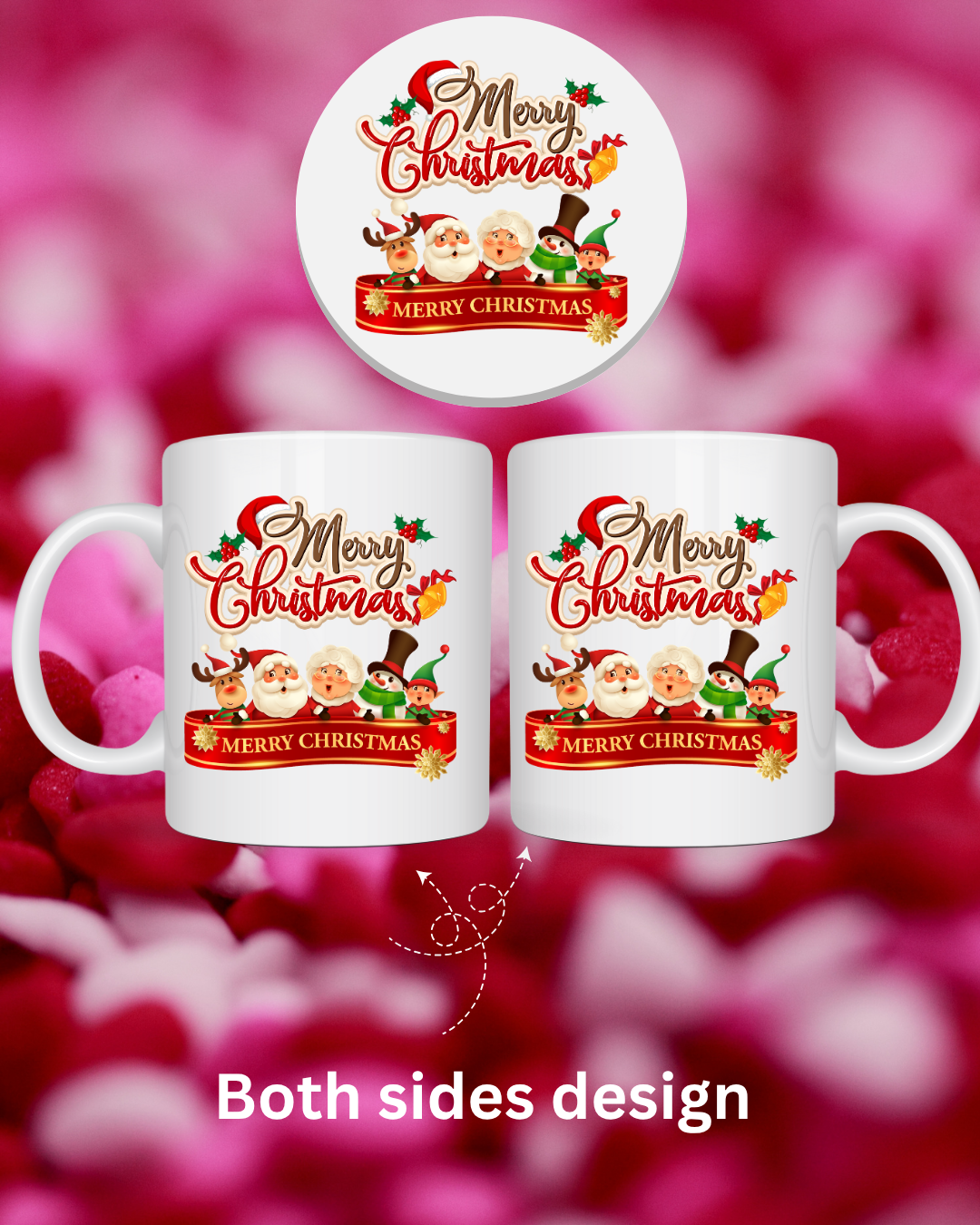 Festive Holiday 12oz Coffee Mug ā Ceramic Cup with Optional Coaster