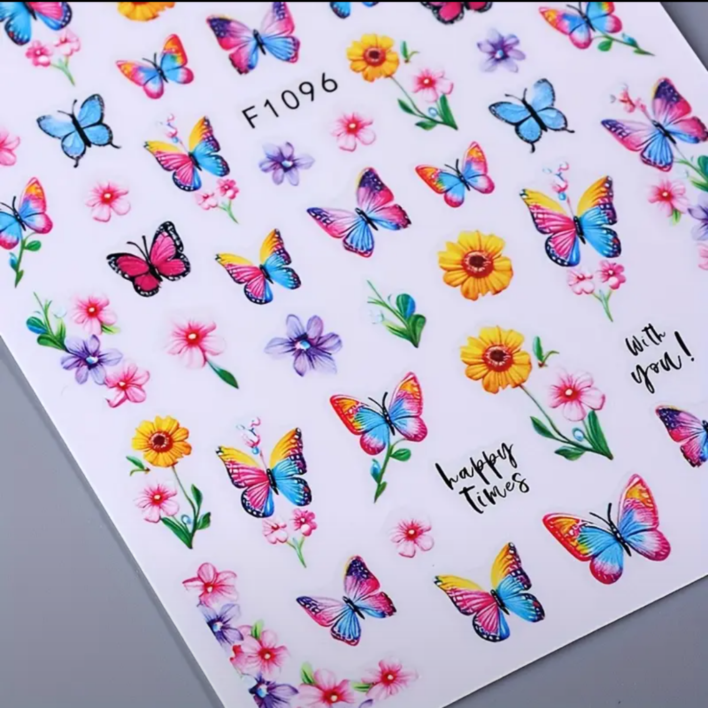 3D Spring Butterfly & Floral Nail StickersManicure Designs, Nail Art Decor | Floral Nail Design | Durable Nail Decals, Nail Art Decorations