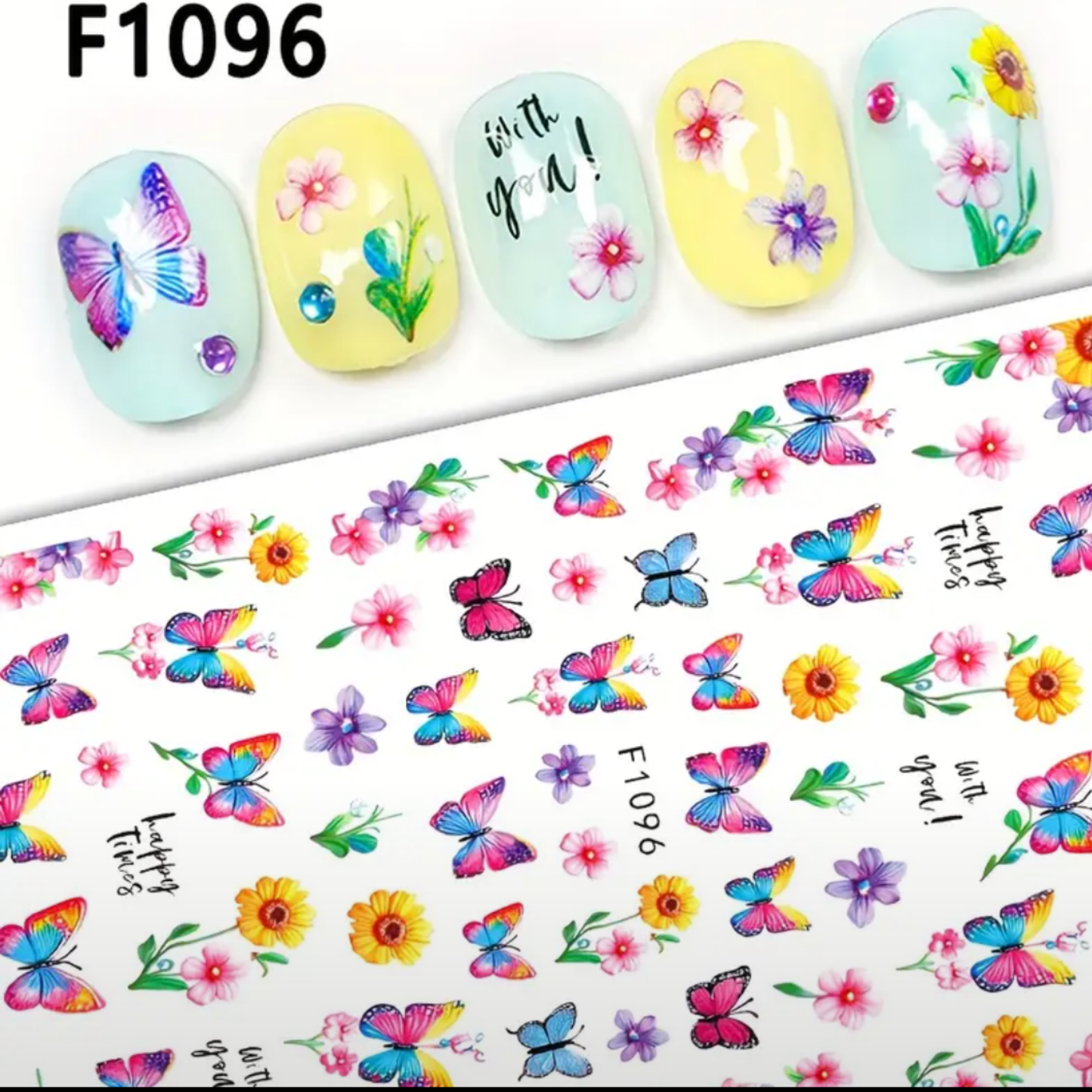3D Spring Butterfly & Floral Nail StickersManicure Designs, Nail Art Decor | Floral Nail Design | Durable Nail Decals, Nail Art Decorations