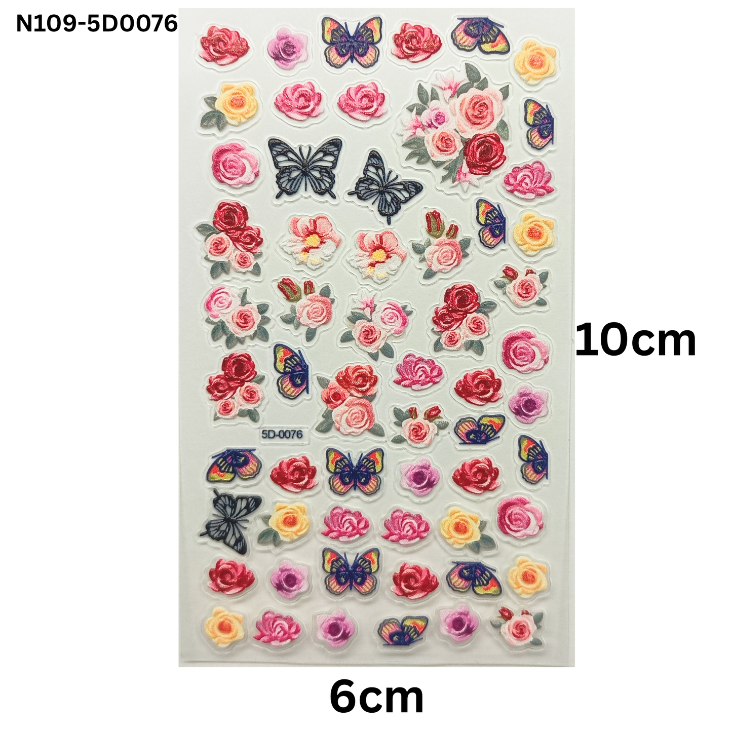 Realistic Butterfly & Floral Nail Art Stickers ā 5D Design for Unique Nails