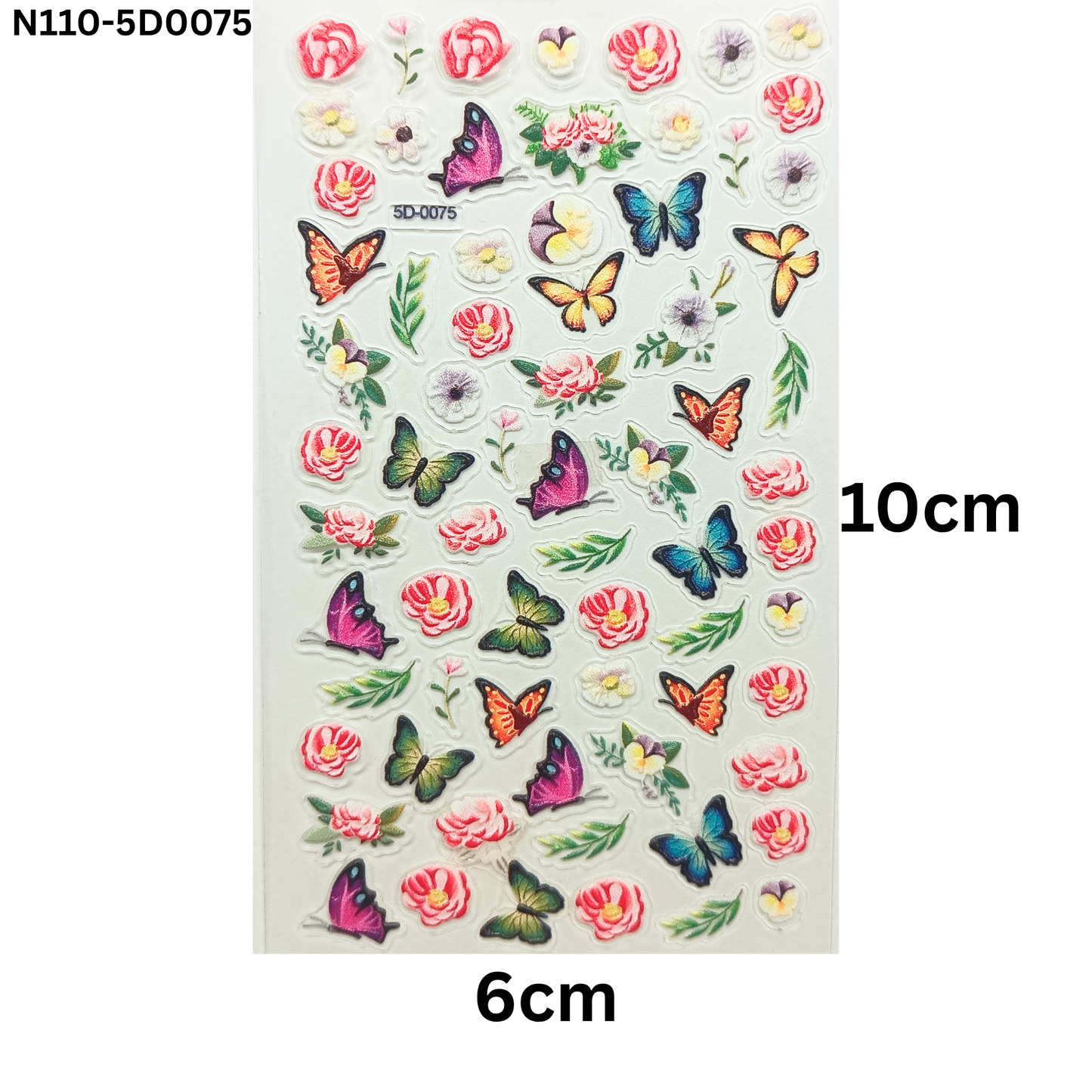 5D Nail Art Stickers ā Butterfly and Bloom Designs for Manicure