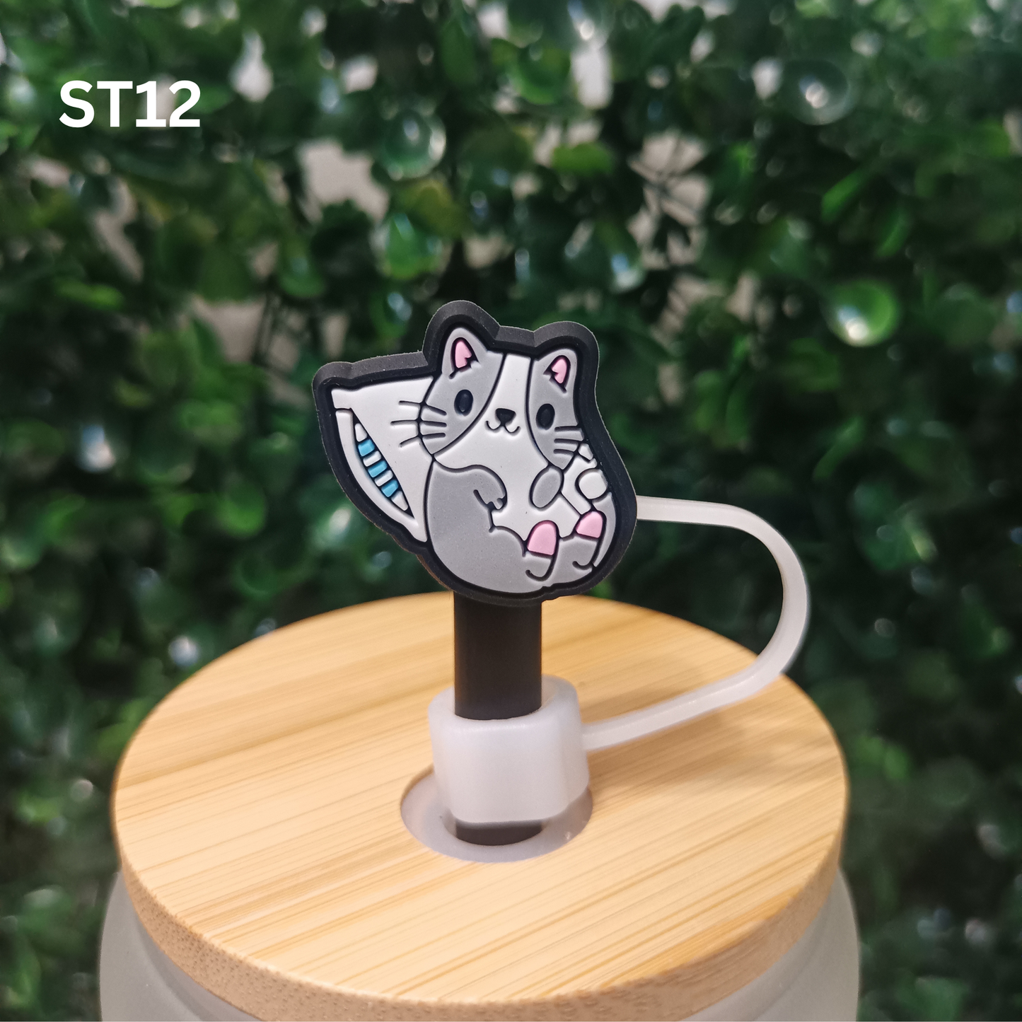Cute Cat Straw Toppers 10mm – Reusable Silicone Covers for Tumblers & Cups | Fun Drink Accessories for Cat Lovers