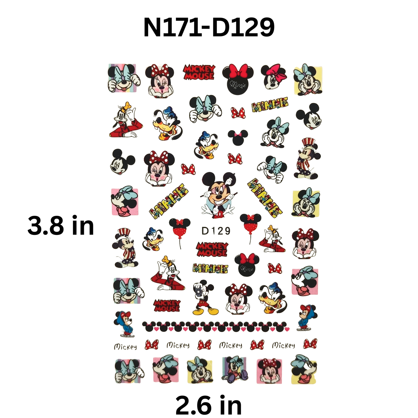 Disney-Inspired Mickey & Minnie Nail Stickers – Romantic Nail Design