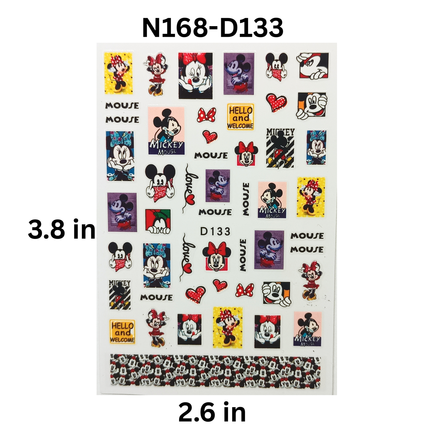 Disney-Inspired Mickey & Minnie Nail Stickers – Romantic Nail Design
