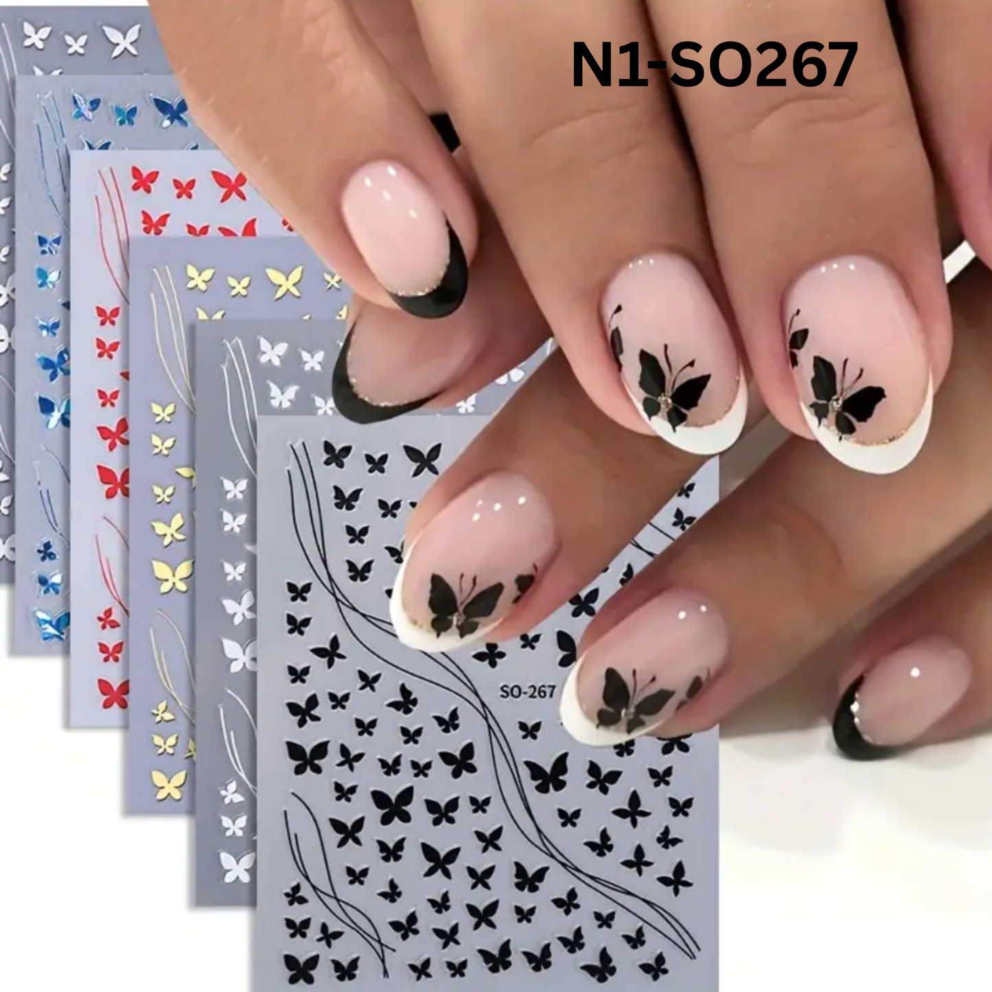 3D Butterfly Nail Stickers ā Self-Adhesive Nail Art Decals for Manicure & DIY Nail Design ā Multi-Color Butterfly Nail Stickers
