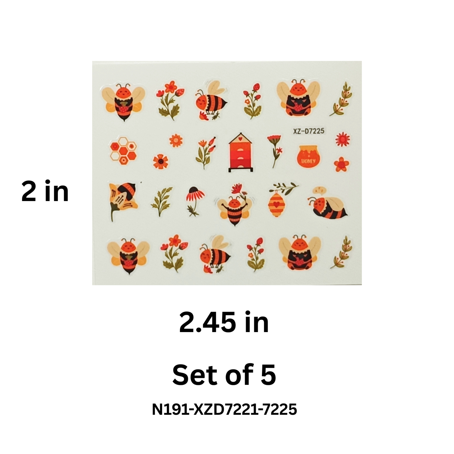 Cute Insect Nail Art Stickers ā Waterproof Butterfly Nail Decals (5 Sheets)