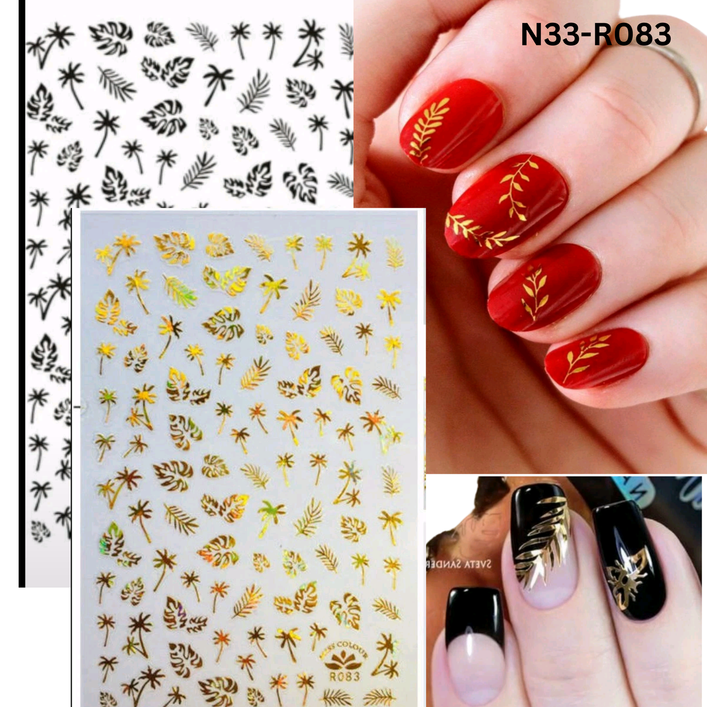 3D Palm Tree Nail Stickers, Nail Sticker Design Acrylic Gel Dip Manicure Pedicure