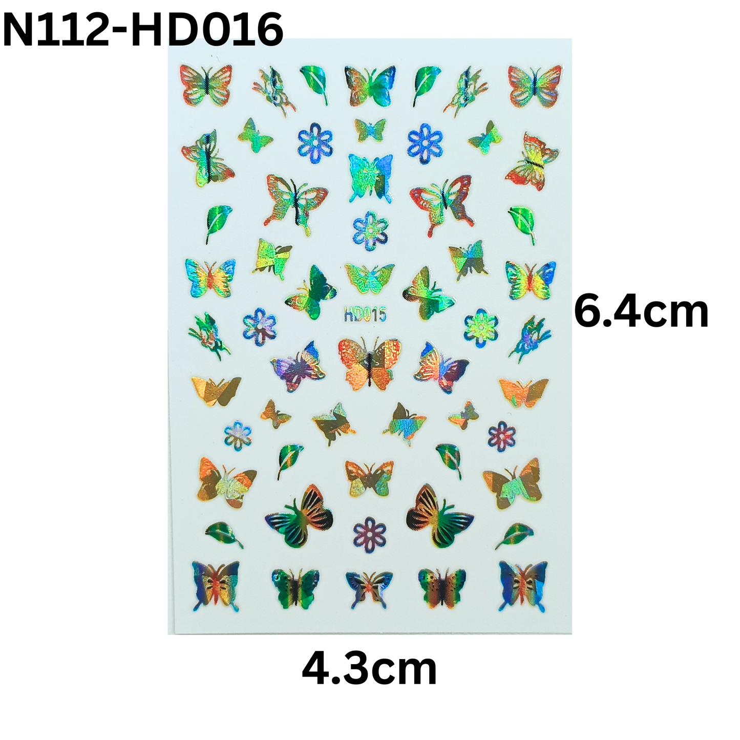 Hologram Butterfly Nail Stickers – 3D Nail Art Decals for DIY Manicure & Salon