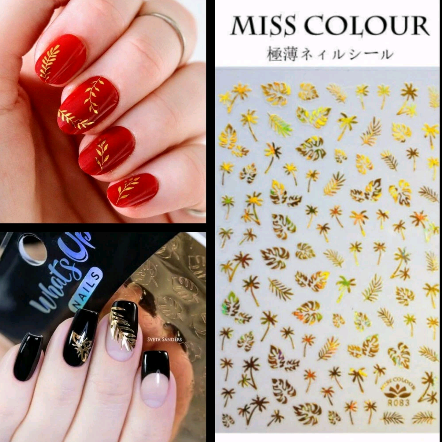 3D Palm Tree Nail Stickers, Nail Sticker Design Acrylic Gel Dip Manicure Pedicure