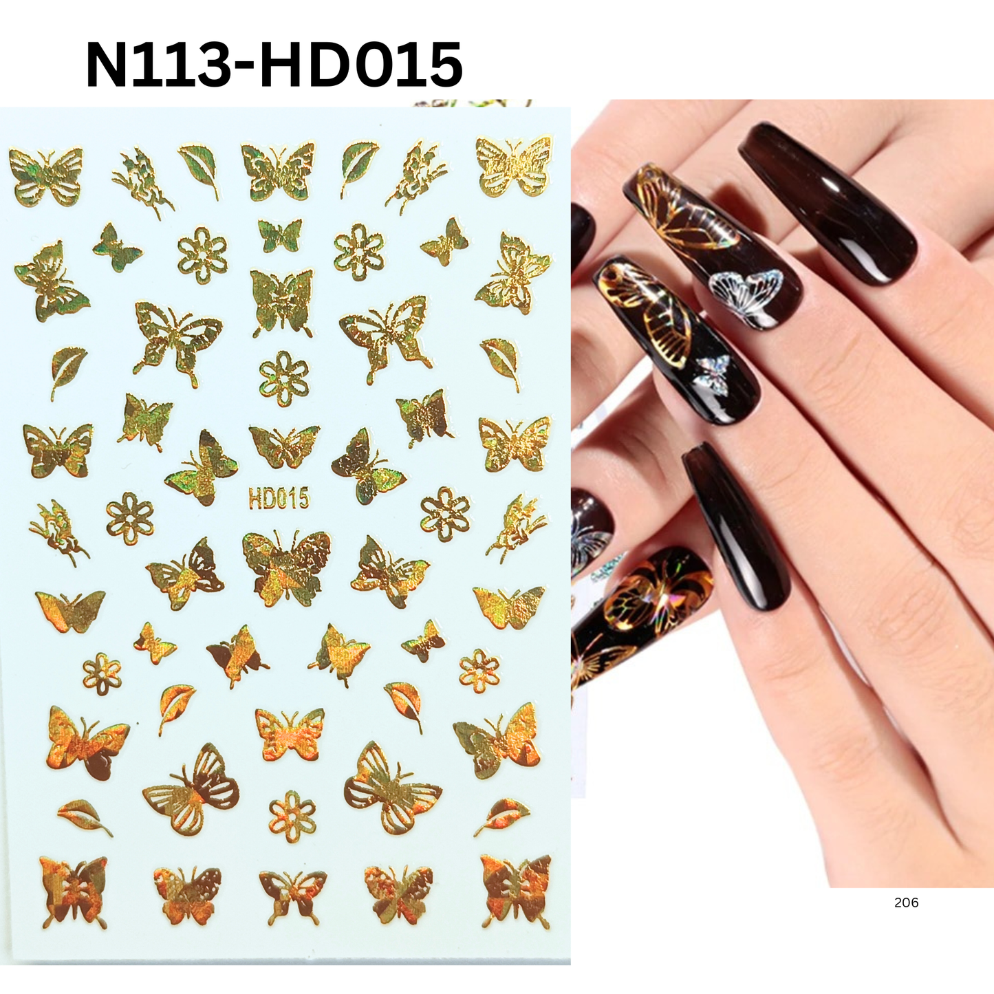 Butterfly Nail Stickers Holographic – DIY Nail Art & Salon Design