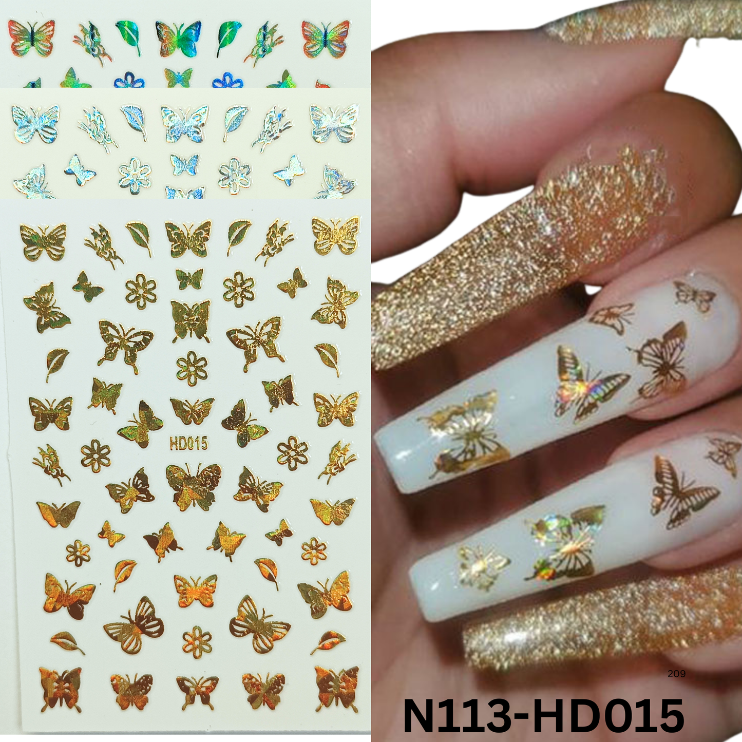 Butterfly Nail Stickers Holographic – DIY Nail Art & Salon Design
