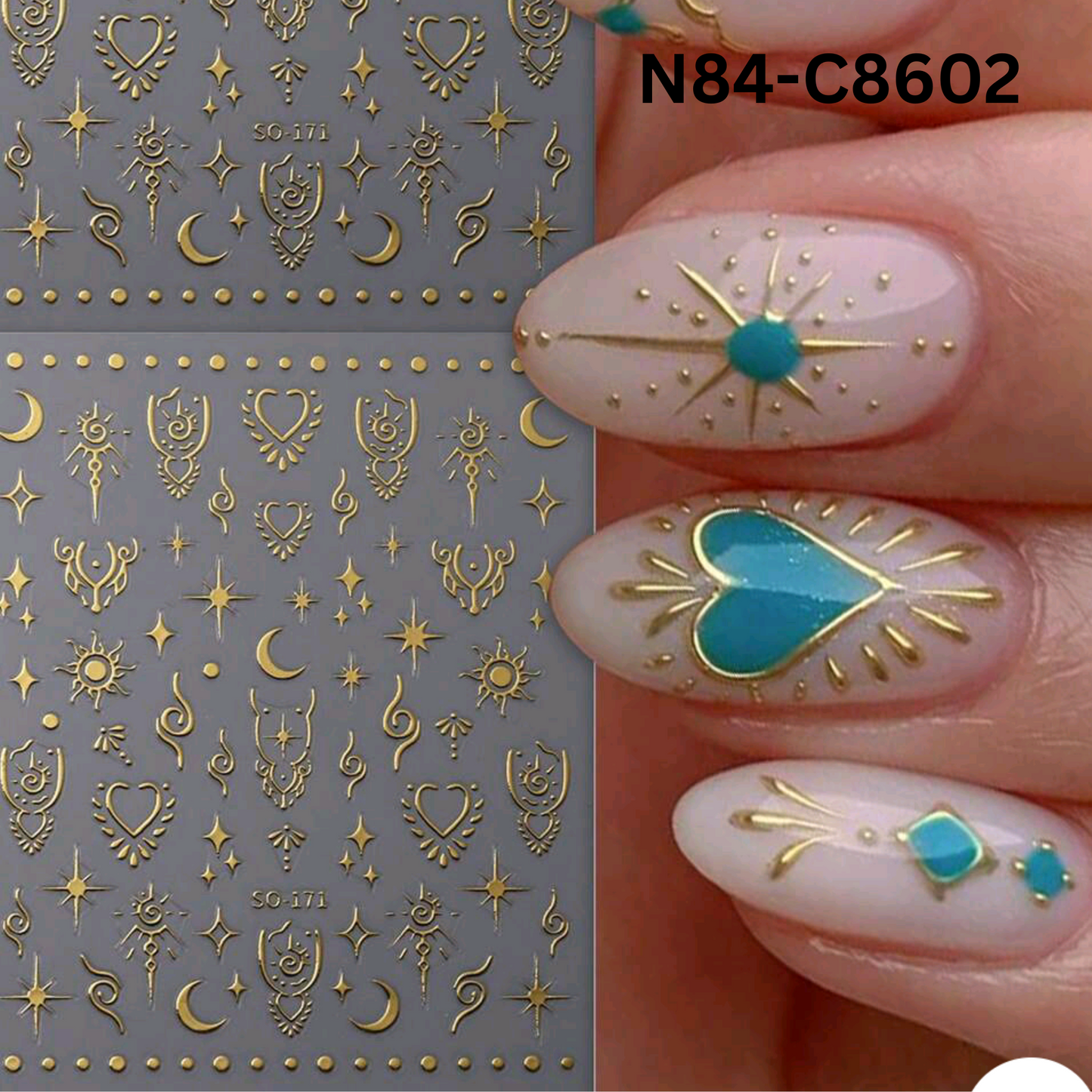 3D Star Moon Sun Self-Adhesive Glitter Nail Art Stickers, Galaxy Nail Sticker, Nail Art Designs