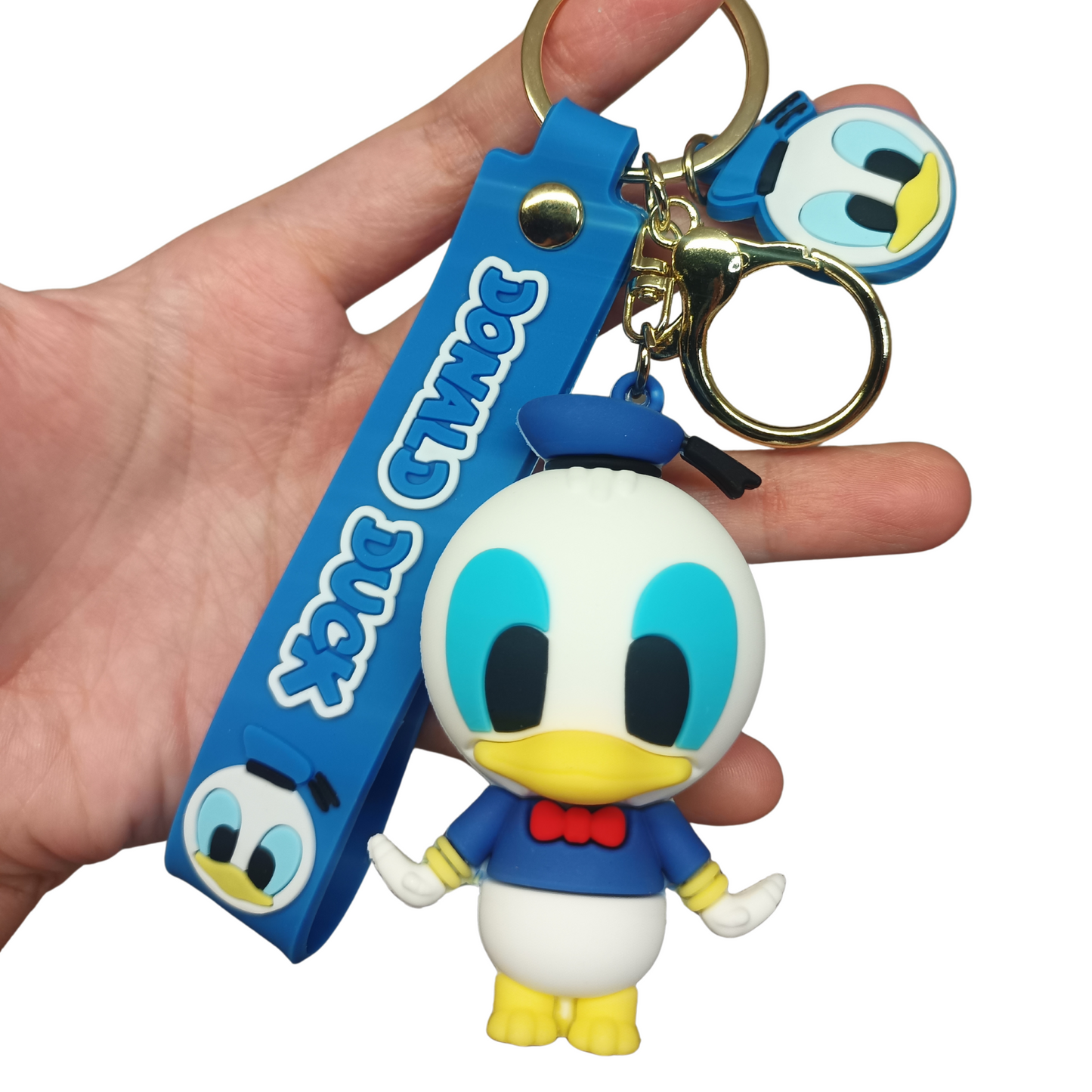 Cute Blue Donald Duck Keychain with Strap – Cartoon Bag Charm & Gift Idea