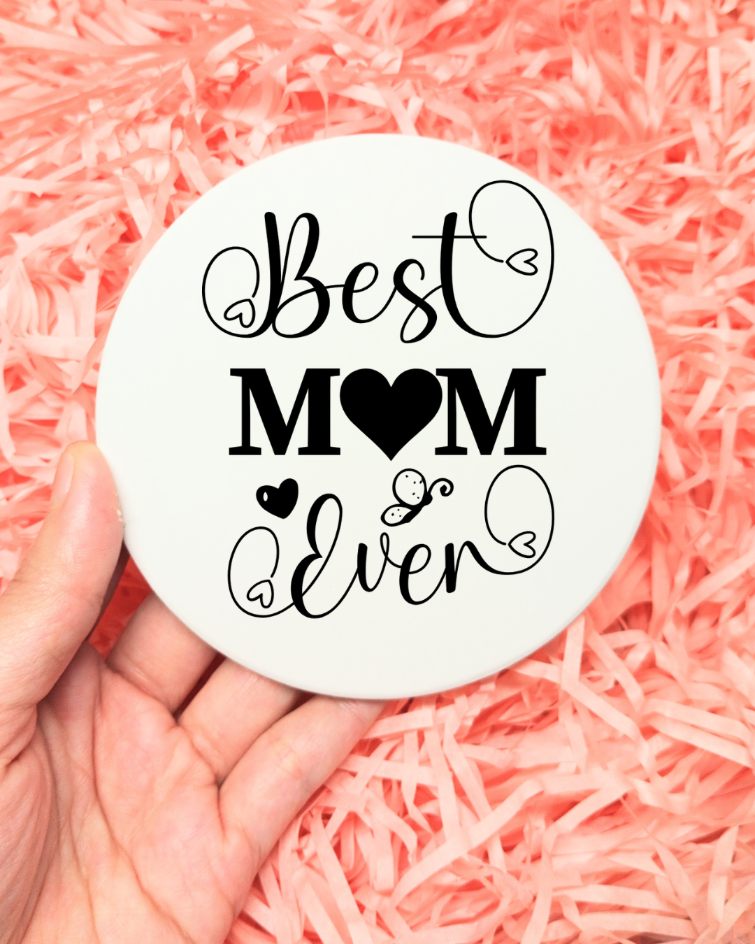 Best Mom Ever - 12oz Ceramic Mug & 4-inch Coaster A Heartfelt Gift for Mom