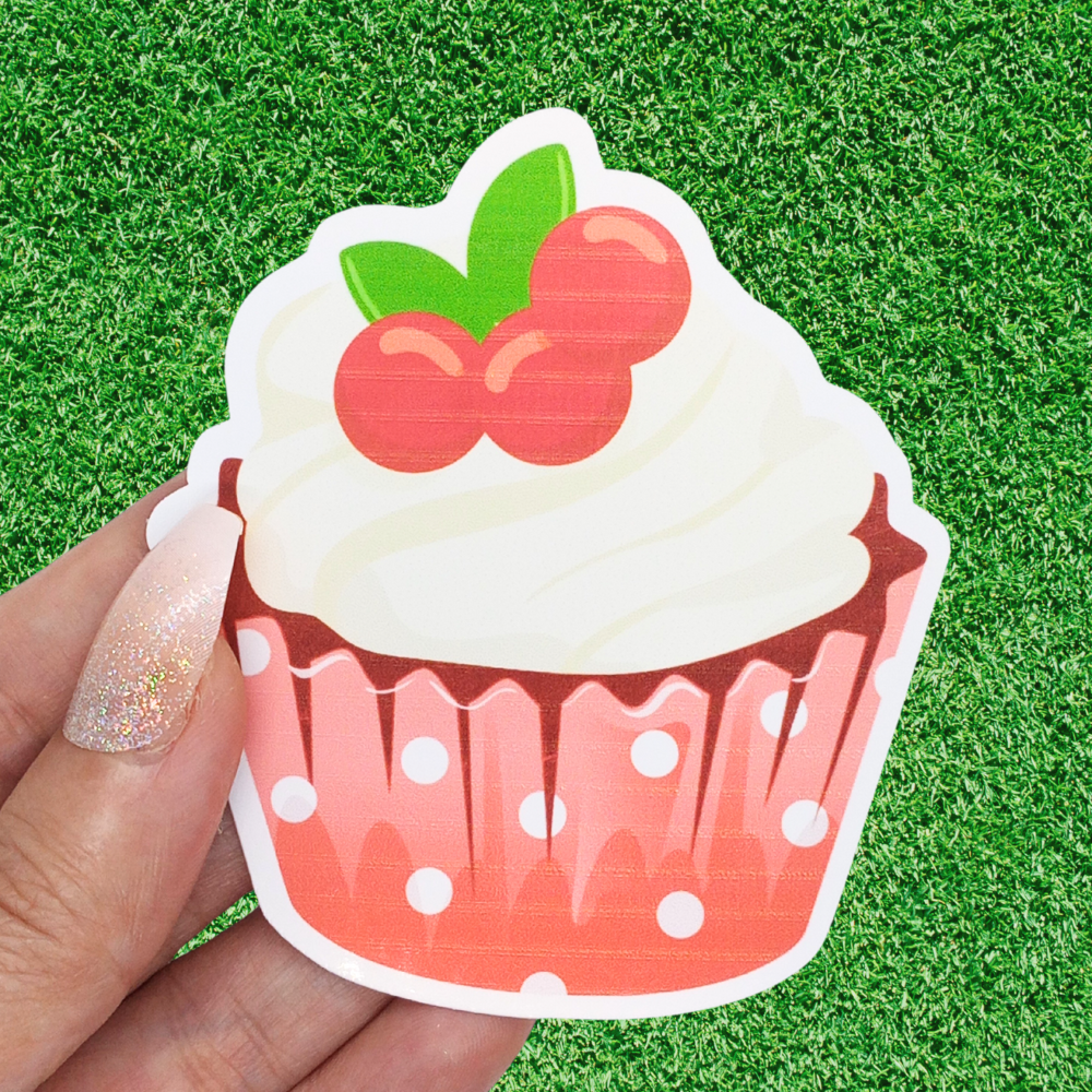 Cute Cupcake Sticker – Waterproof, Perfect for Laptops, Water Bottles, Notebooks