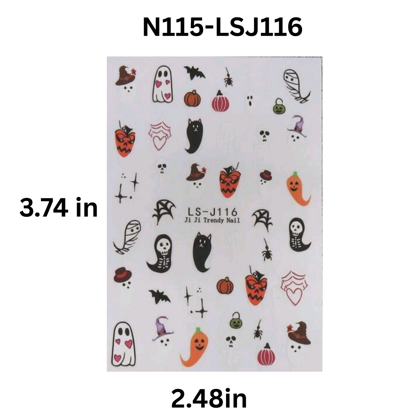 Halloween 3D Nail Stickers β Spooky Ghost Pumpkin Bat Nail Art Decals for DIY Manicure