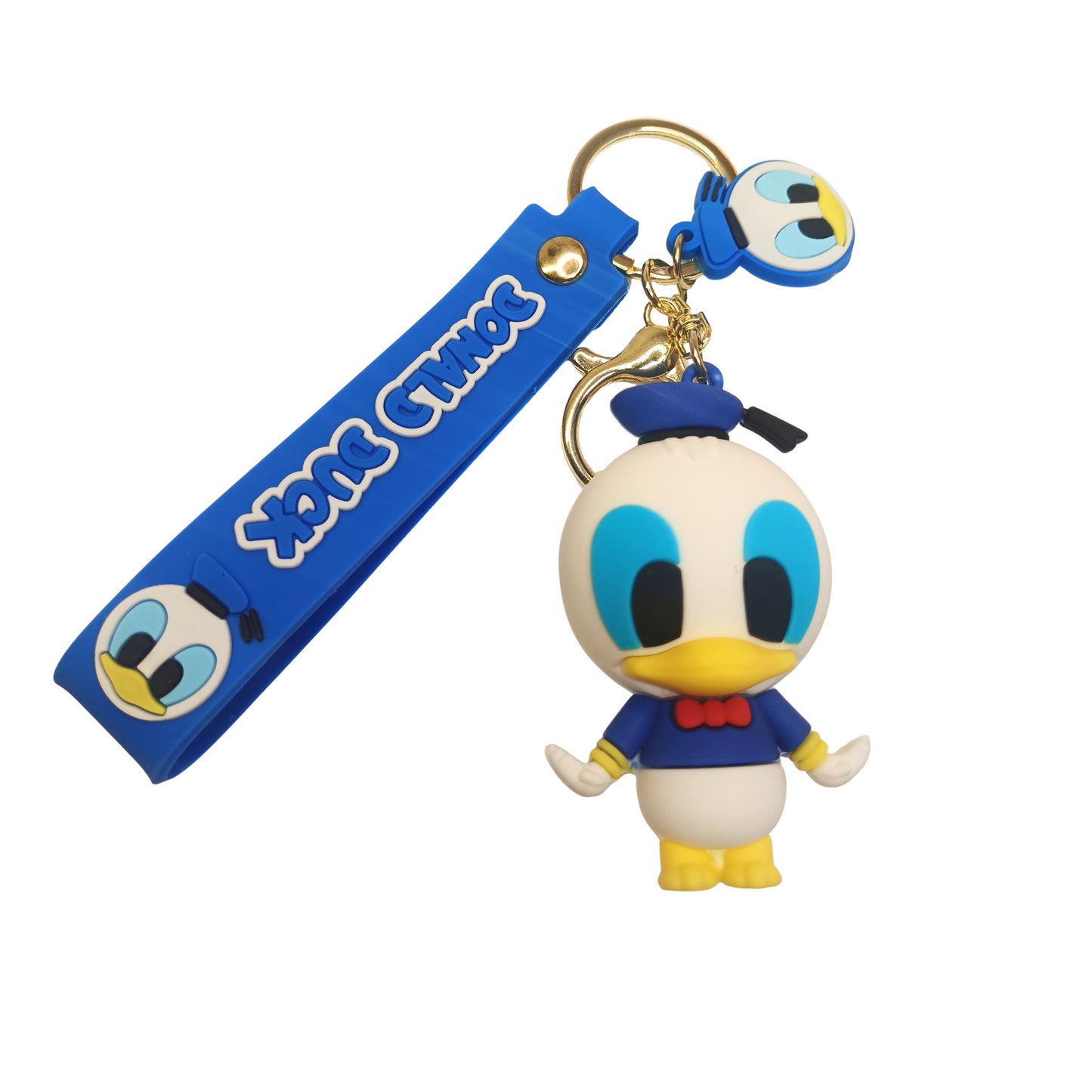 Cute Blue Donald Duck Keychain with Strap – Cartoon Bag Charm & Gift Idea