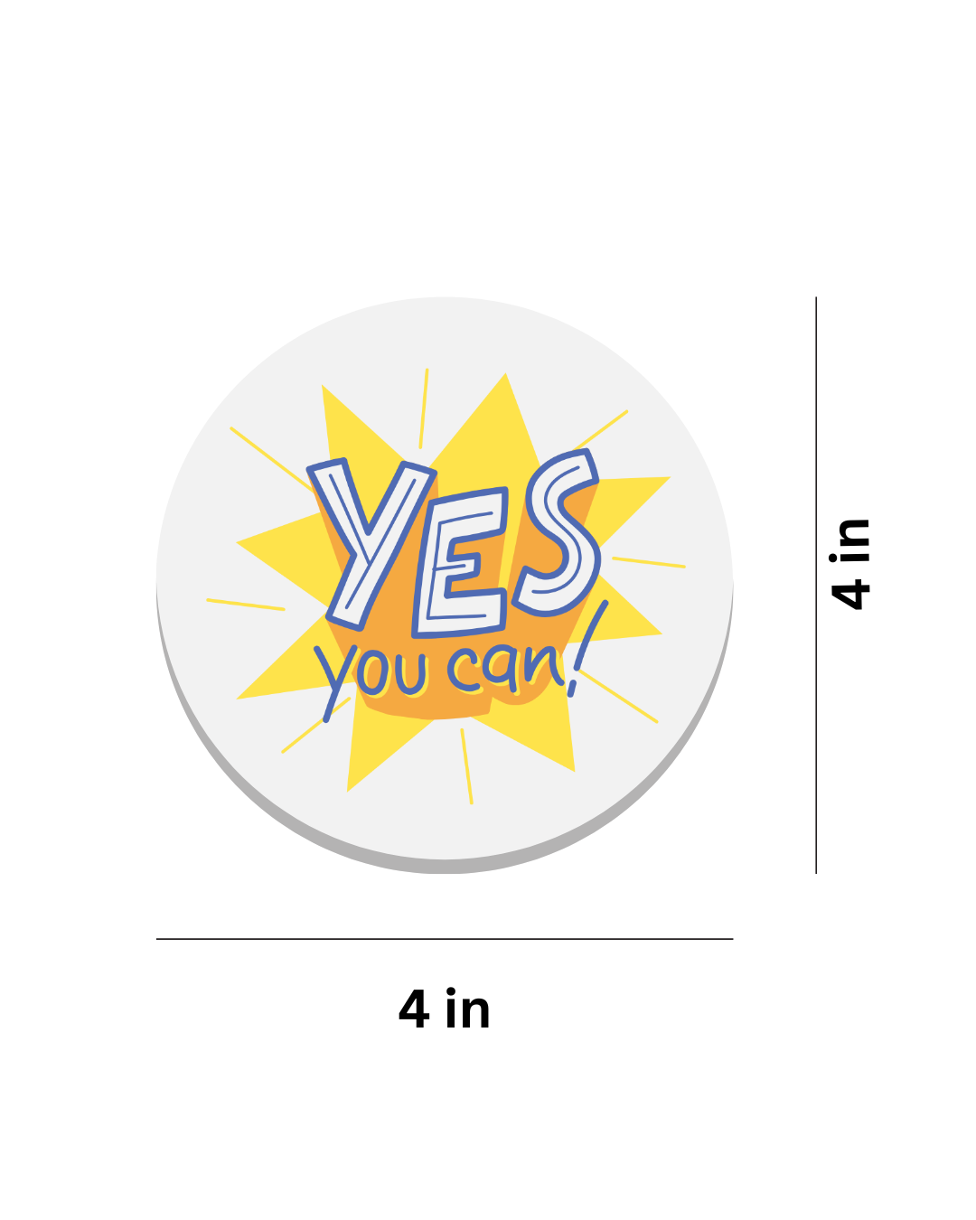 YES, you can!" design 4 in Coaster Set - UV DTF Transfer