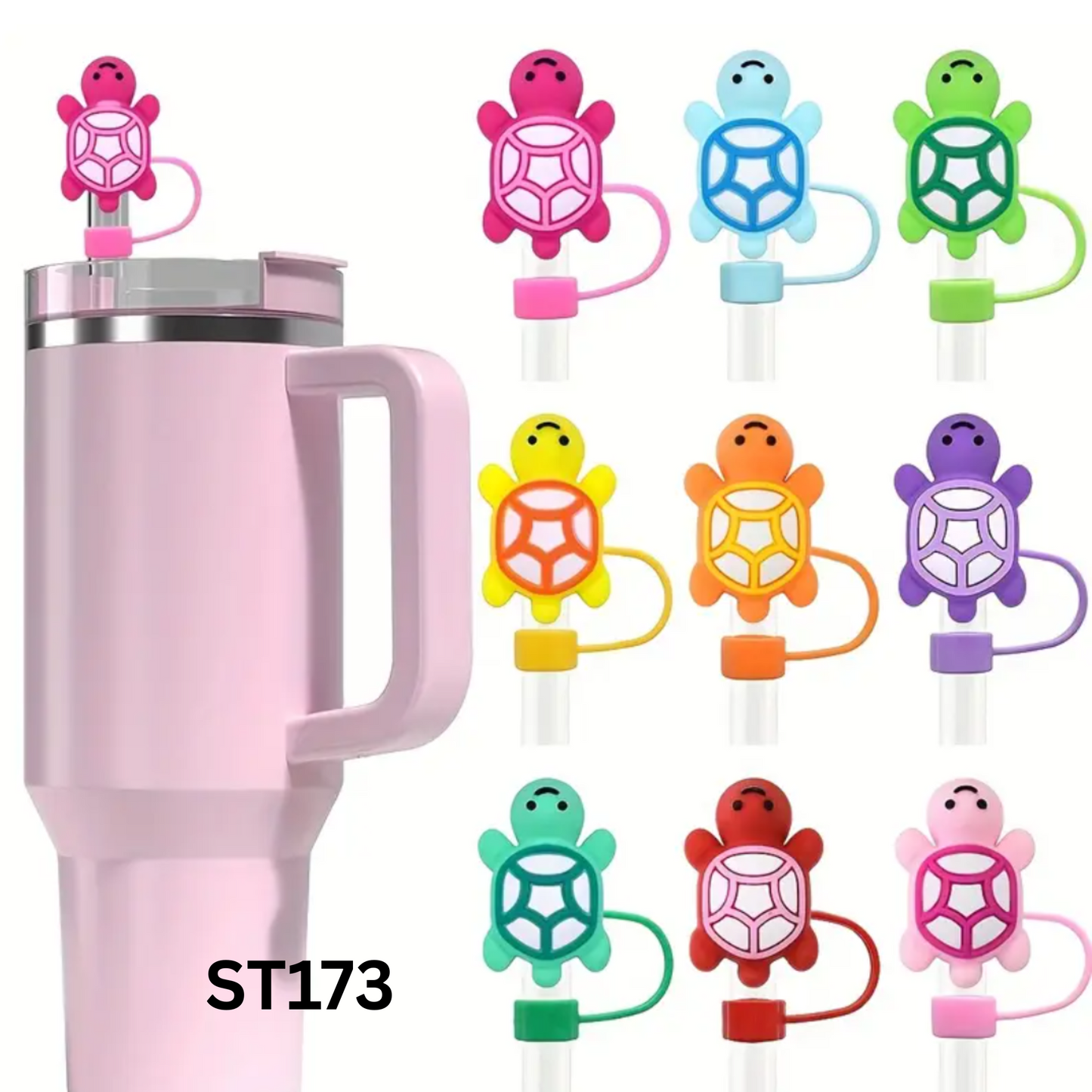 TURTLE STRAW TOPPER COVER 10MM ā Cute Silicone Turtle Cap for Tumbler Cups