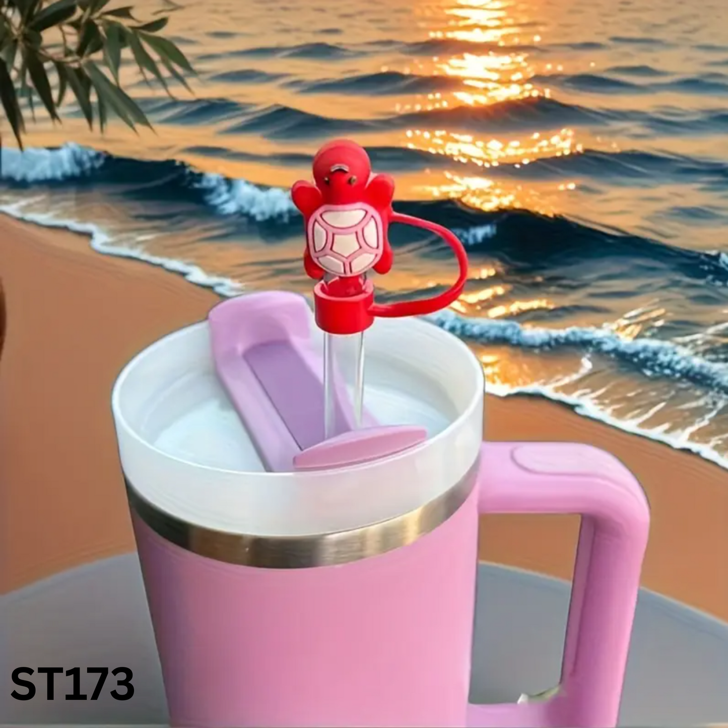 TURTLE STRAW TOPPER COVER 10MM ā Cute Silicone Turtle Cap for Tumbler Cups