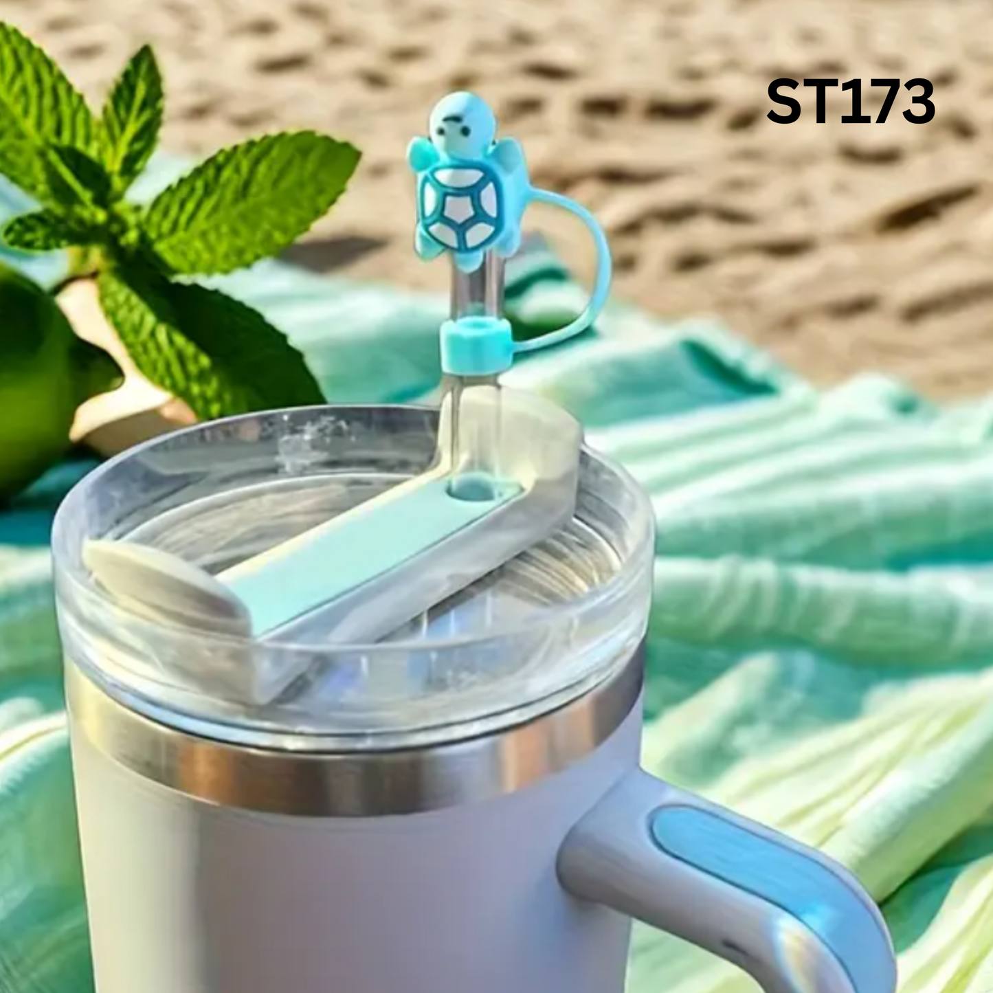 TURTLE STRAW TOPPER COVER 10MM ā Cute Silicone Turtle Cap for Tumbler Cups