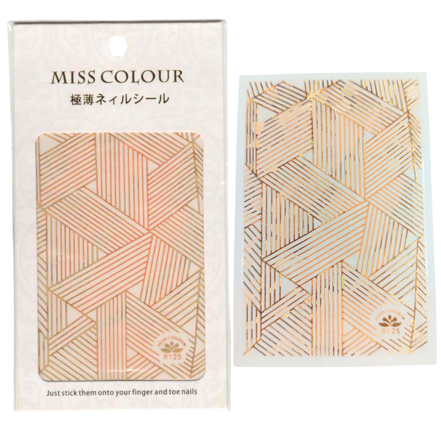 Golden Line Nail Stickers Decals 3D Nail Art Stickers with Golden Glossy Manicure Tips for Women