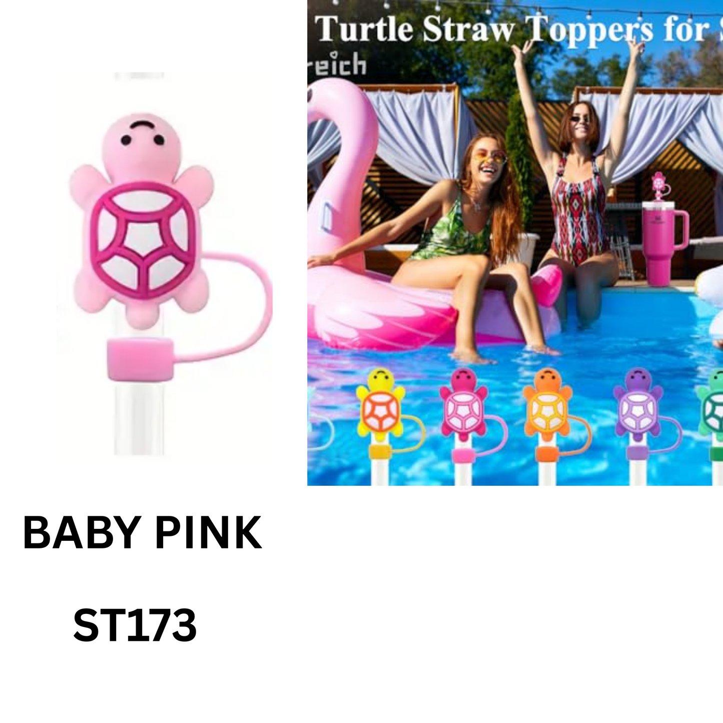 TURTLE STRAW TOPPER COVER 10MM ā Cute Silicone Turtle Cap for Tumbler Cups